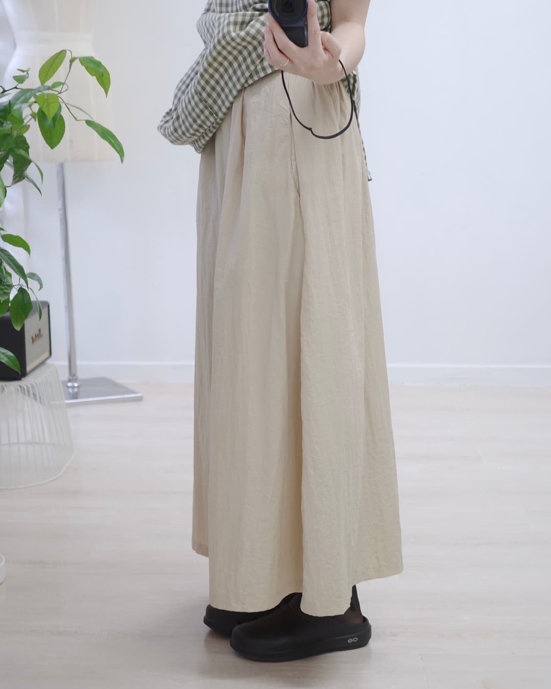 beige banding long Skirt 상품이미지4