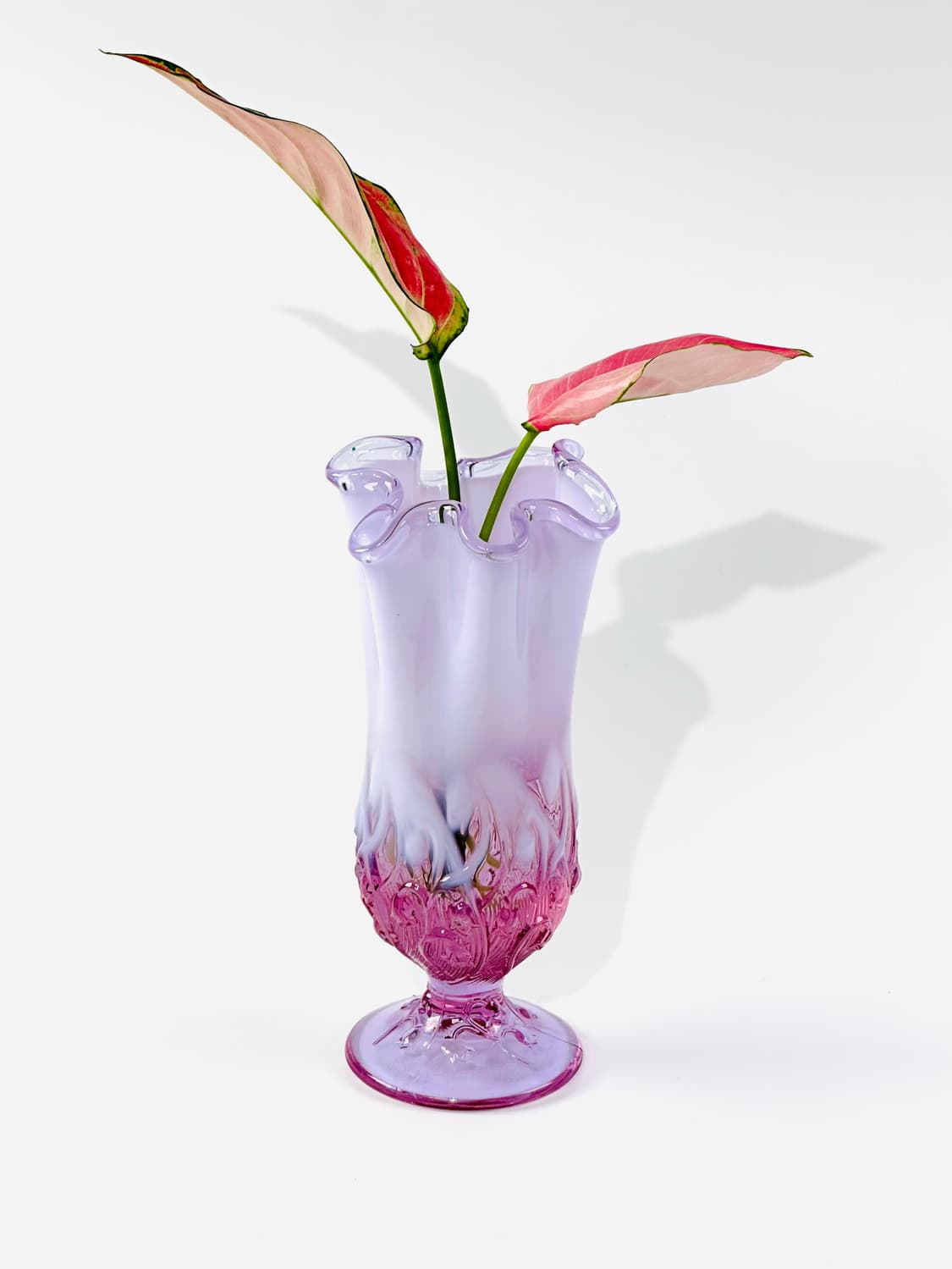 미국 빈티지 펜톤 아트글라스 핑크 오팔레센트 유리 화병 상품이미지5