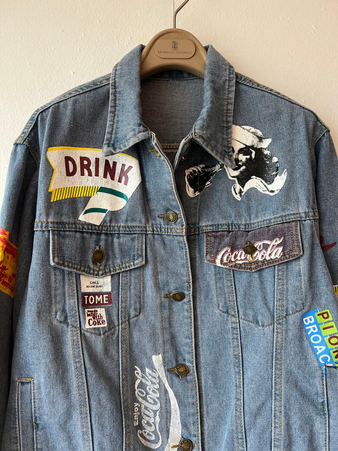 코카콜라콜라보 일반커스텀 남여공용 중청데님자켓  상품이미지1