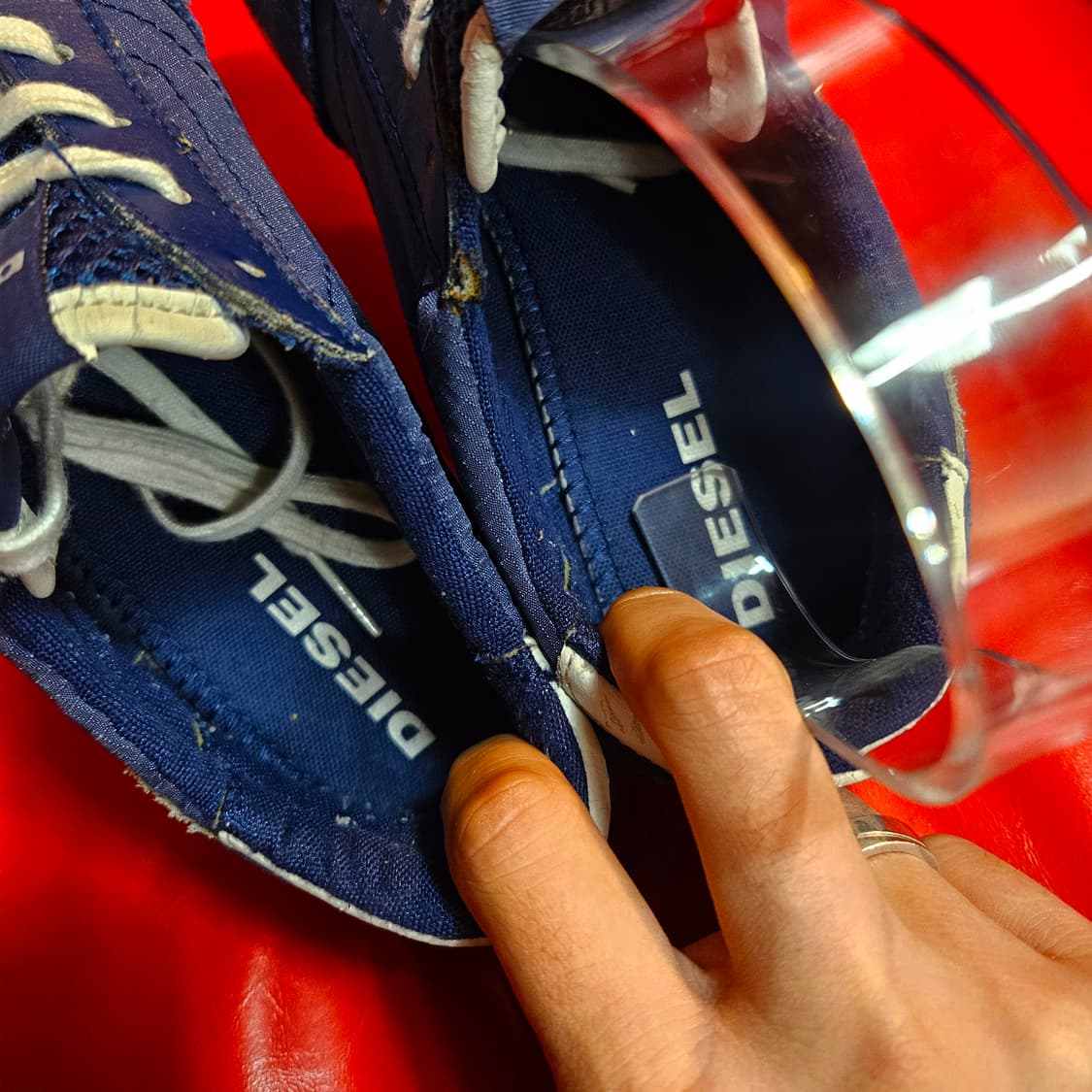 디젤(DIESEL) 나일론 스웨이드 y2k 스니커즈 37size 상품이미지7