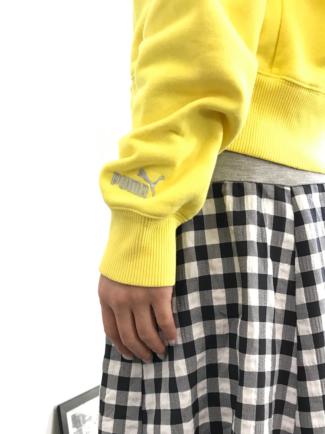 Puma Yellow Spellout Logo Zip Up Hoodie 상품이미지5