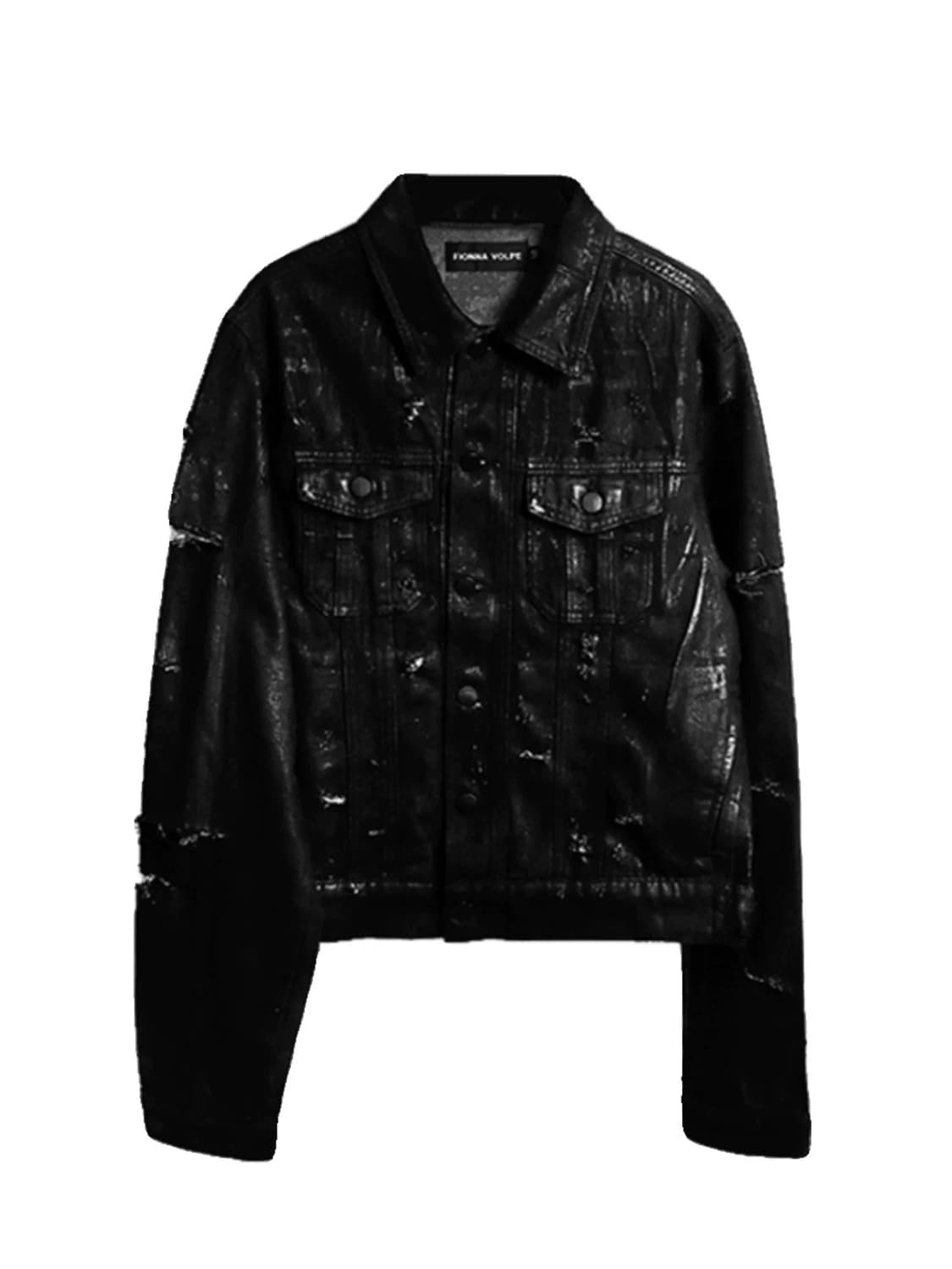 워싱 디스트로이드 블랙 데님 자켓 상품이미지4