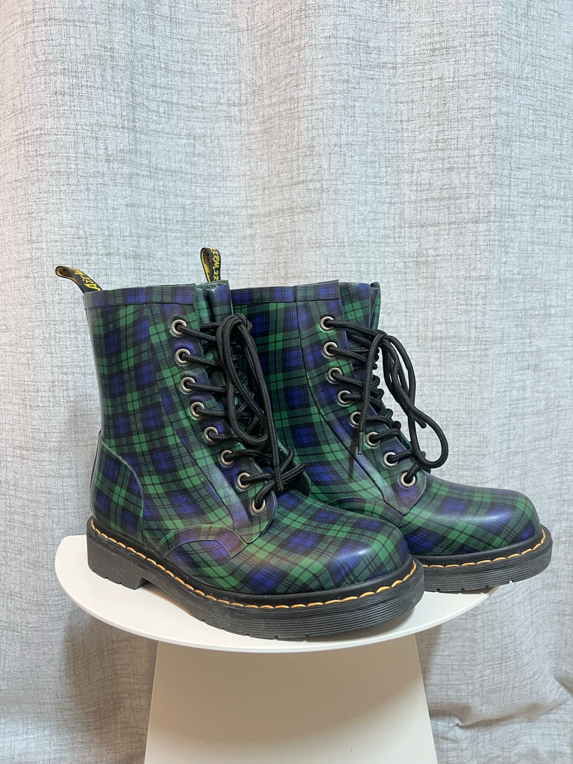 닥터마틴 레인부트 타탄체크 그린 상품이미지2