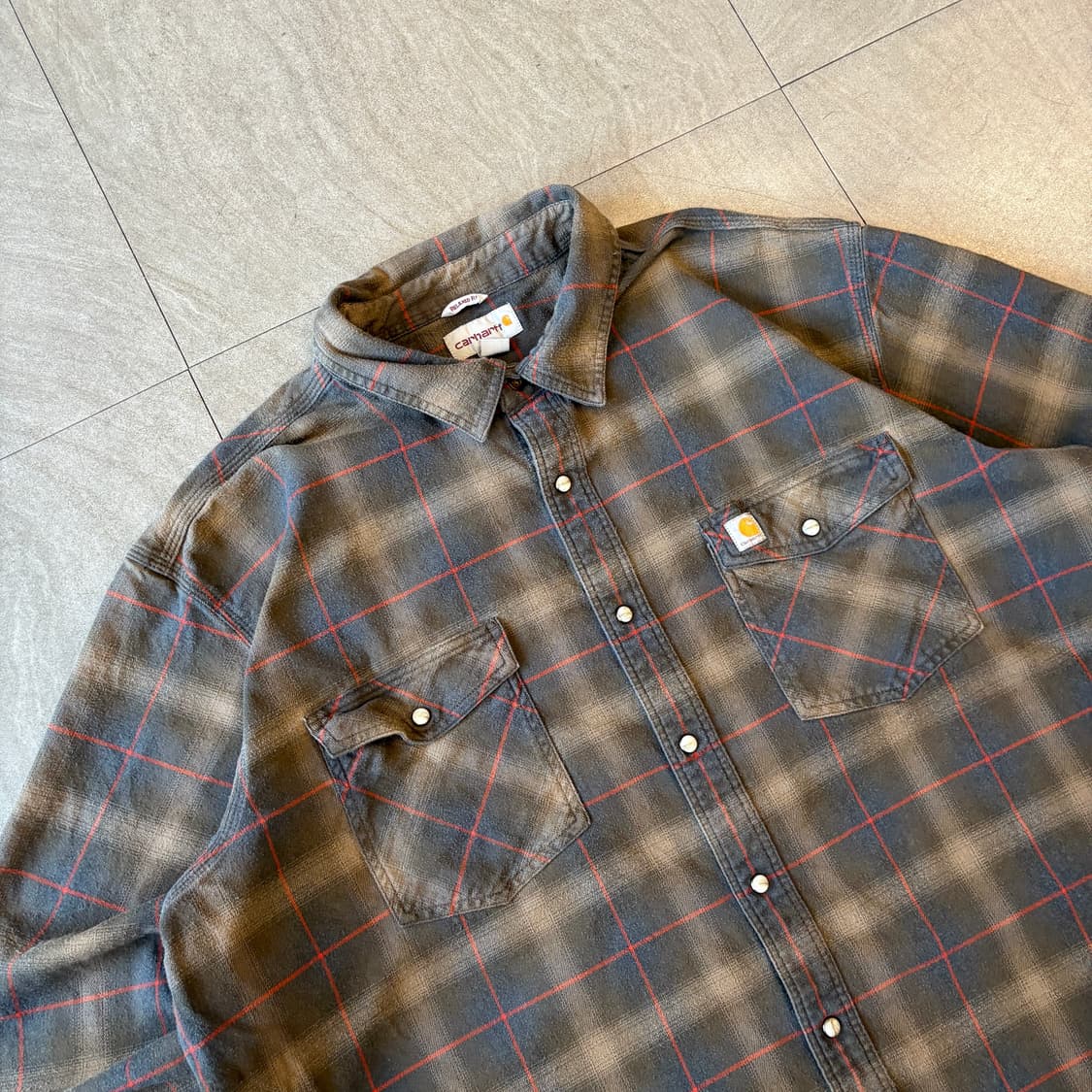 칼하트 정품 오리지널 해비 코튼 체크 긴팔 셔츠 상품이미지2