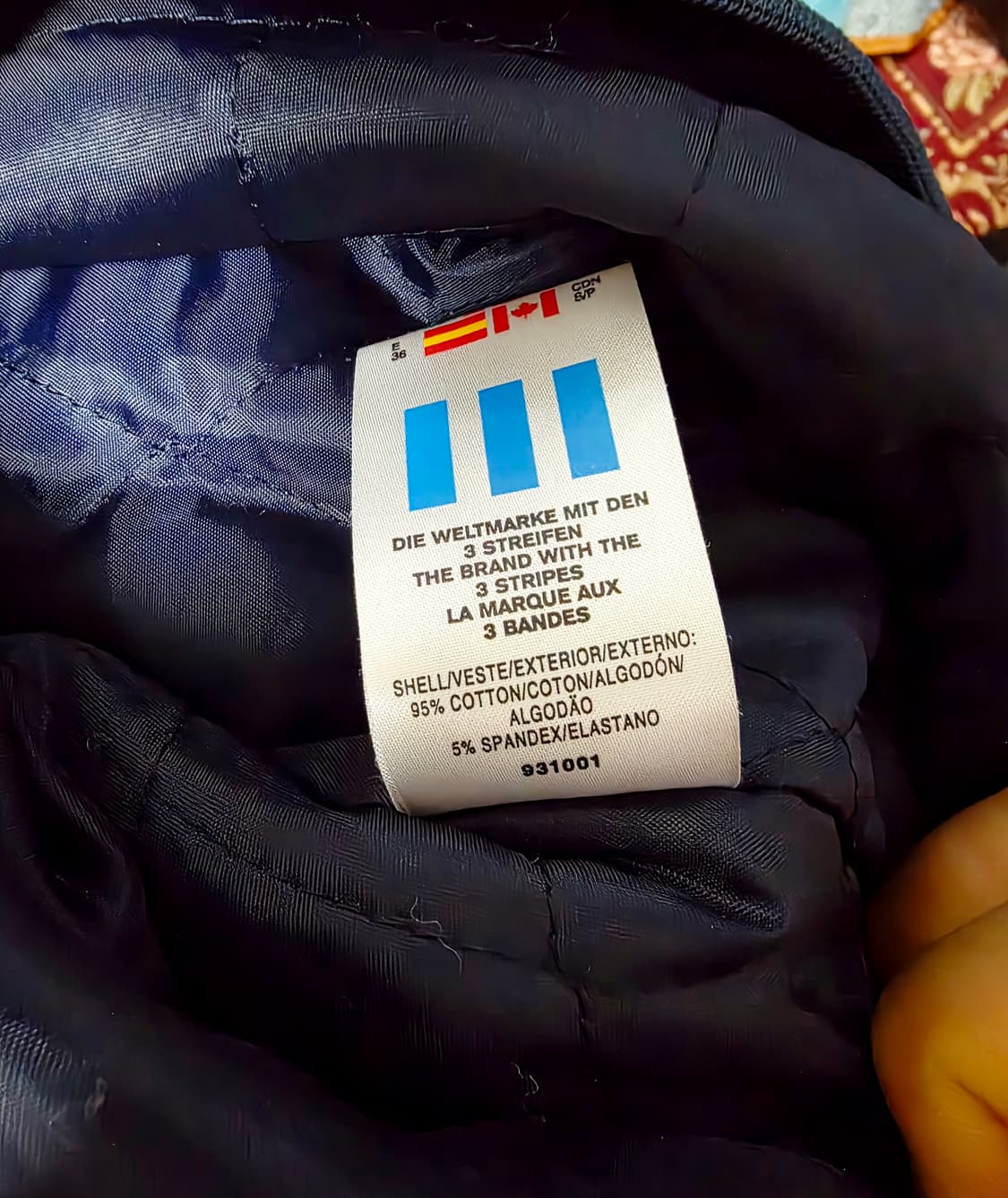 [아디다스] 빈티지 딥블루 트리콜로 유광 후드 자켓 M 상품이미지5