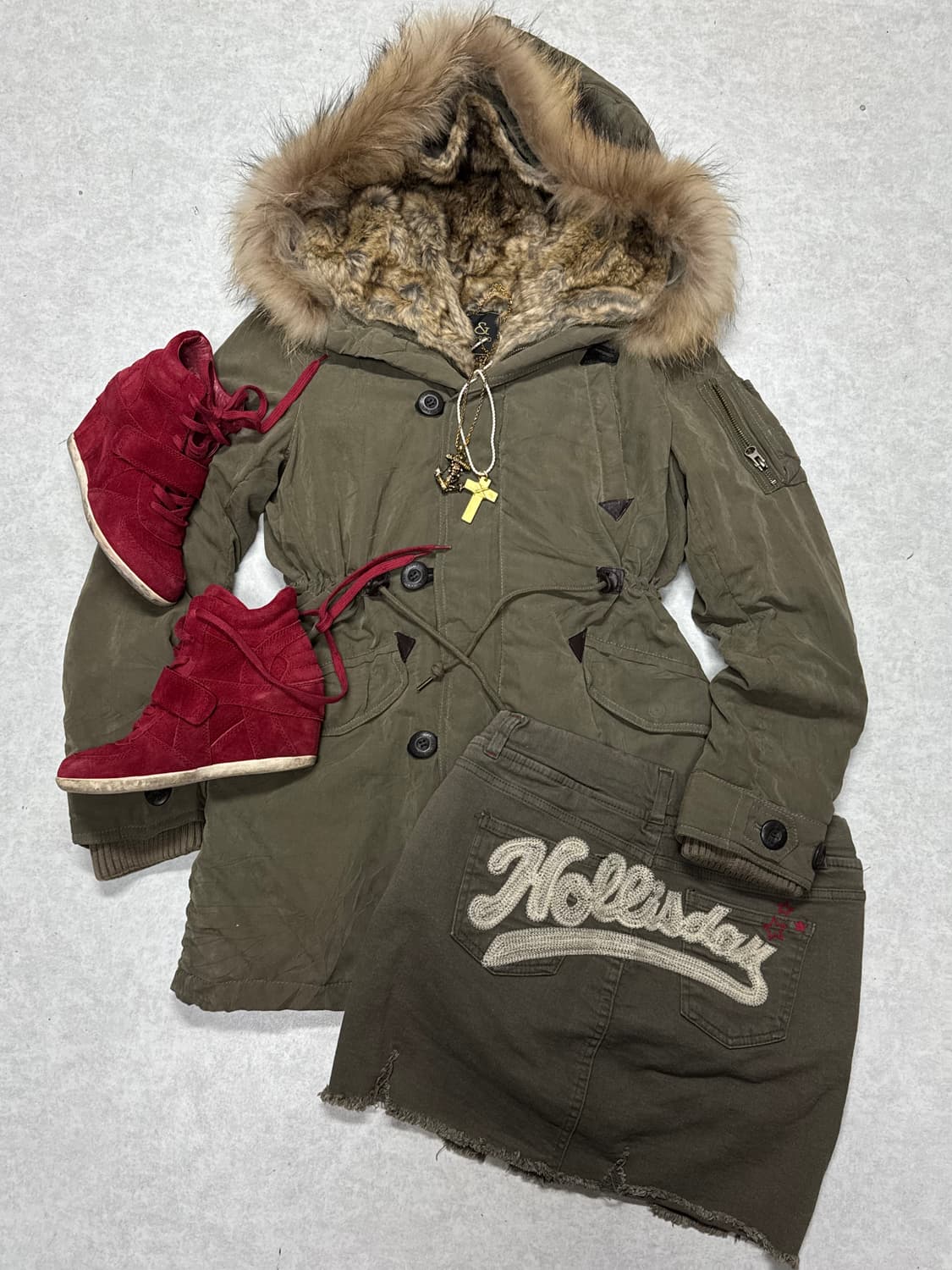 브라운 퍼 야상  상품이미지1