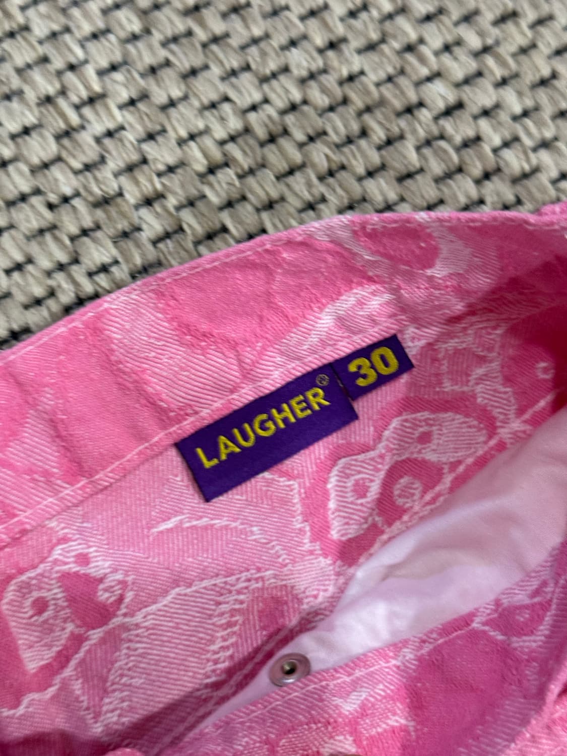 라퍼 라쿤 자카드 데님 핑크 셋업 상품이미지4