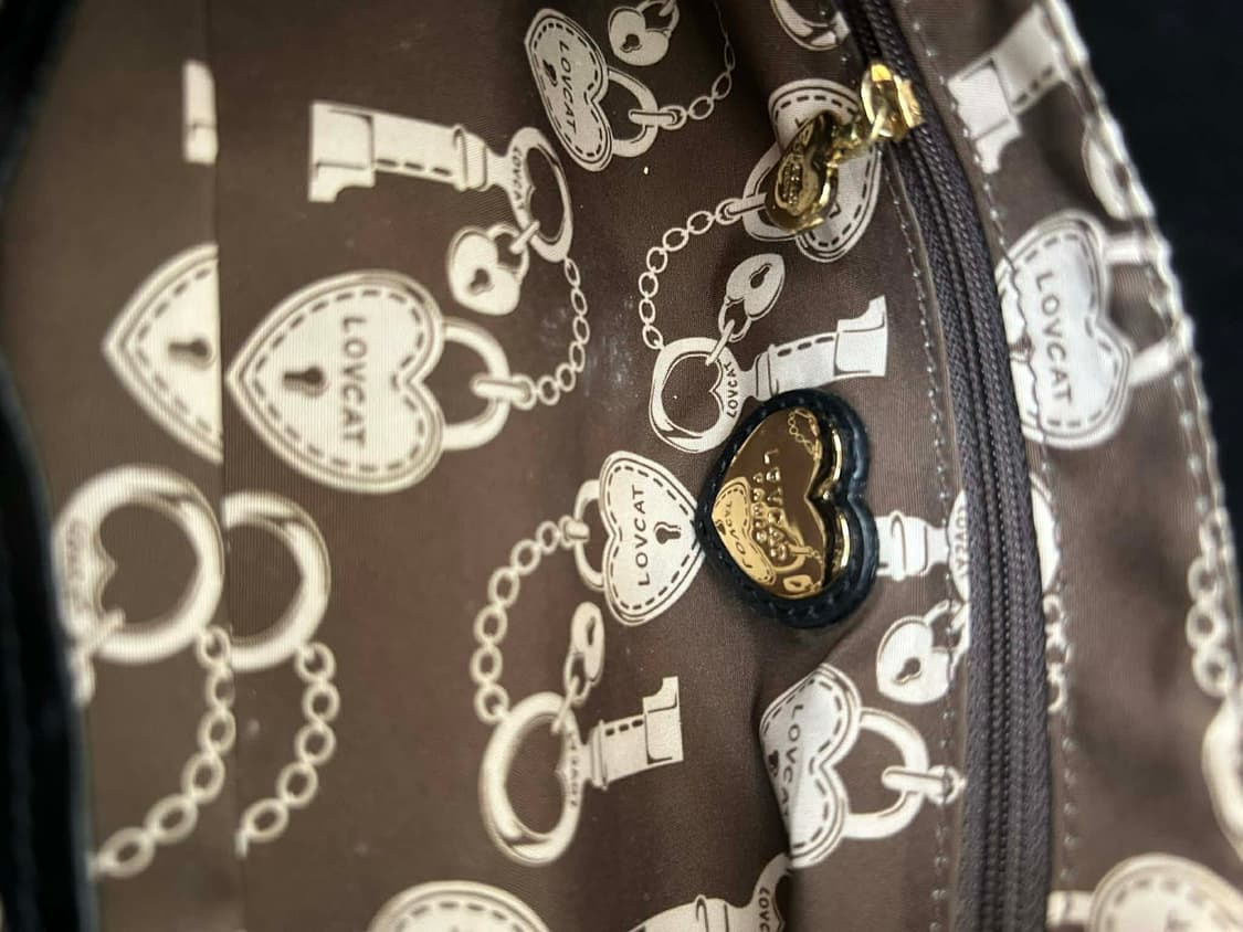 러브캣 페이던트 레더 하트 락 체인 호보 숄더백 상품이미지6