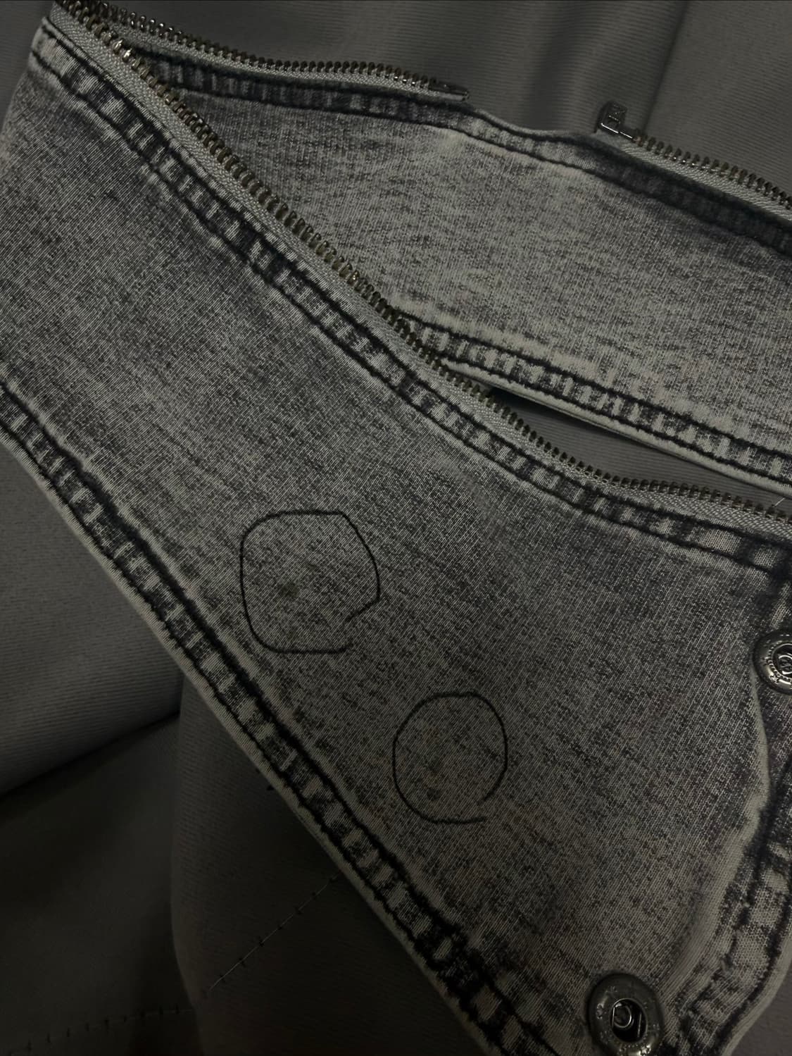 OJOS 오호스 스판 데님 라이더 자켓 그레이 2사이즈 상품이미지2