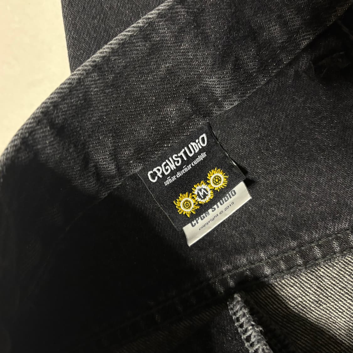 정품 꼼파뇨 스타 와이드 흑청 데님팬츠 블랙 청바지 30인치 상품이미지8