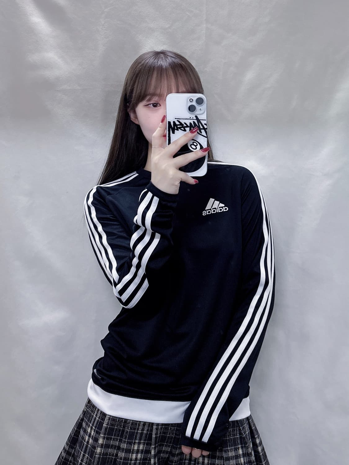 아디다스 블랙 삼선 슬리브  상품이미지1