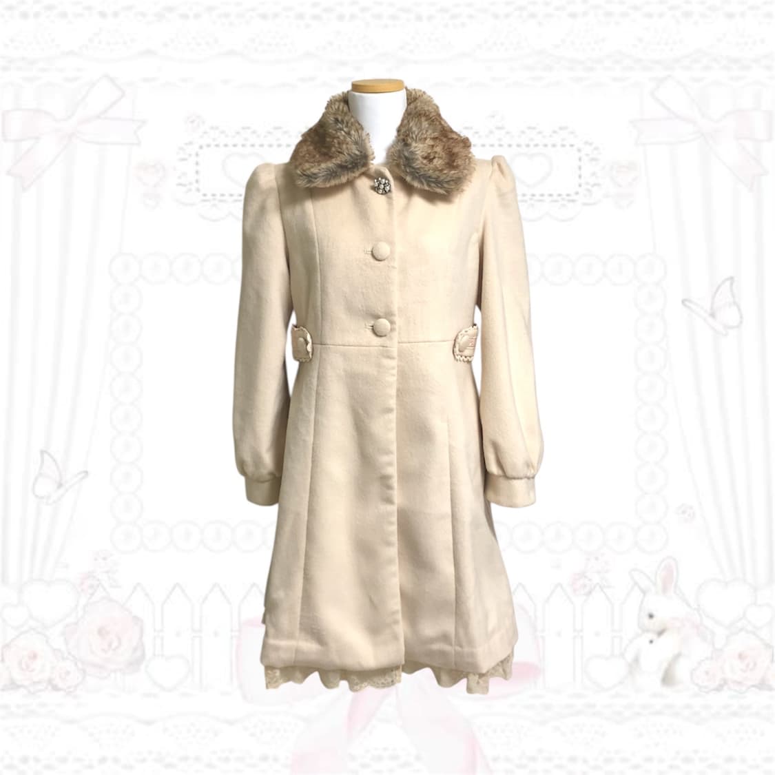 엑시즈팜 크림 라떼 코트 히메갸루 라떼갸루 모리걸 빈티지 달천깔 리즈리사 상품이미지1