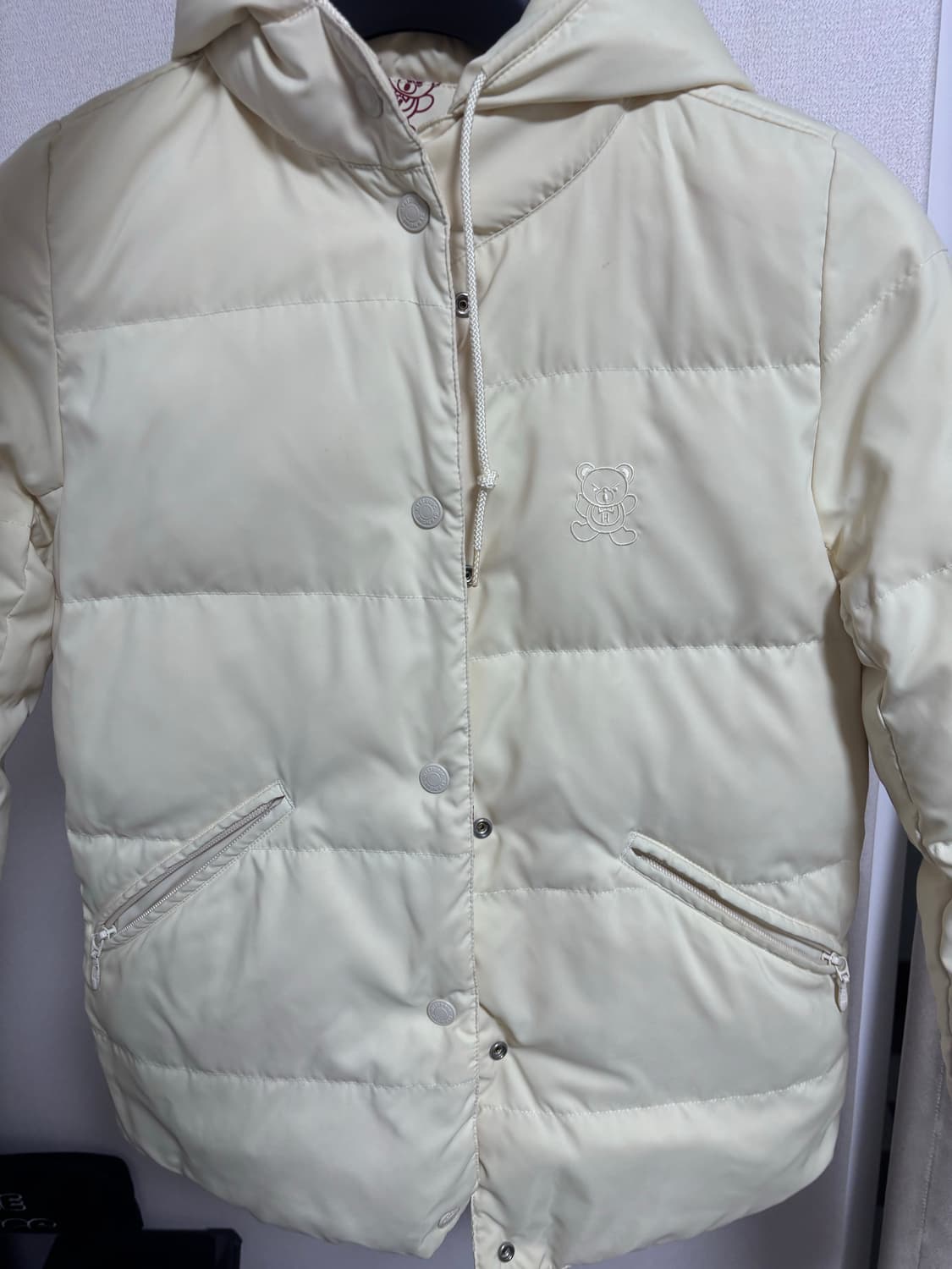 히스테릭글래머 퍽베어 크림핑크 패딩 리버시블 상품이미지3