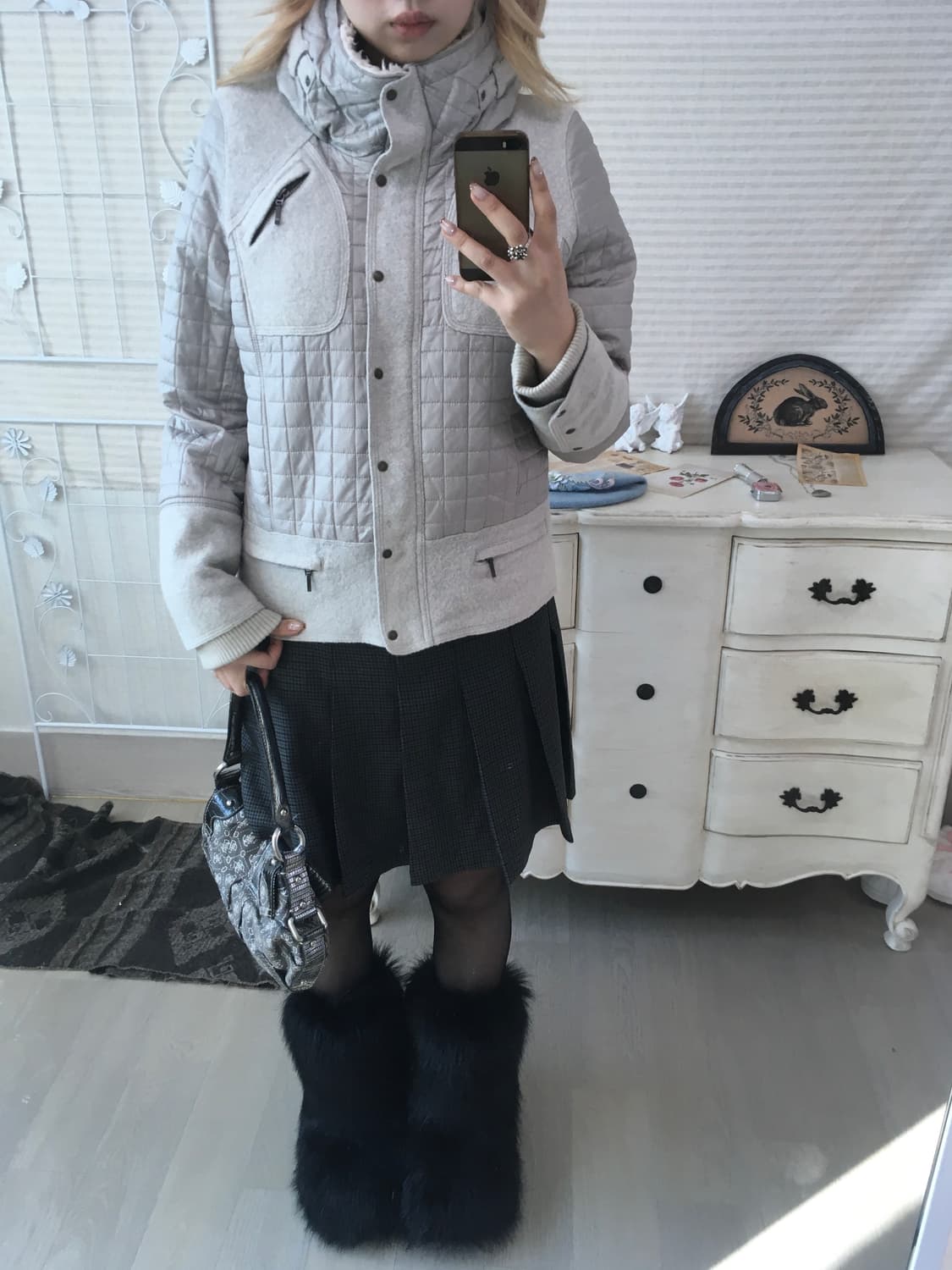 archive quilted wool zip-up jacket 상품이미지3