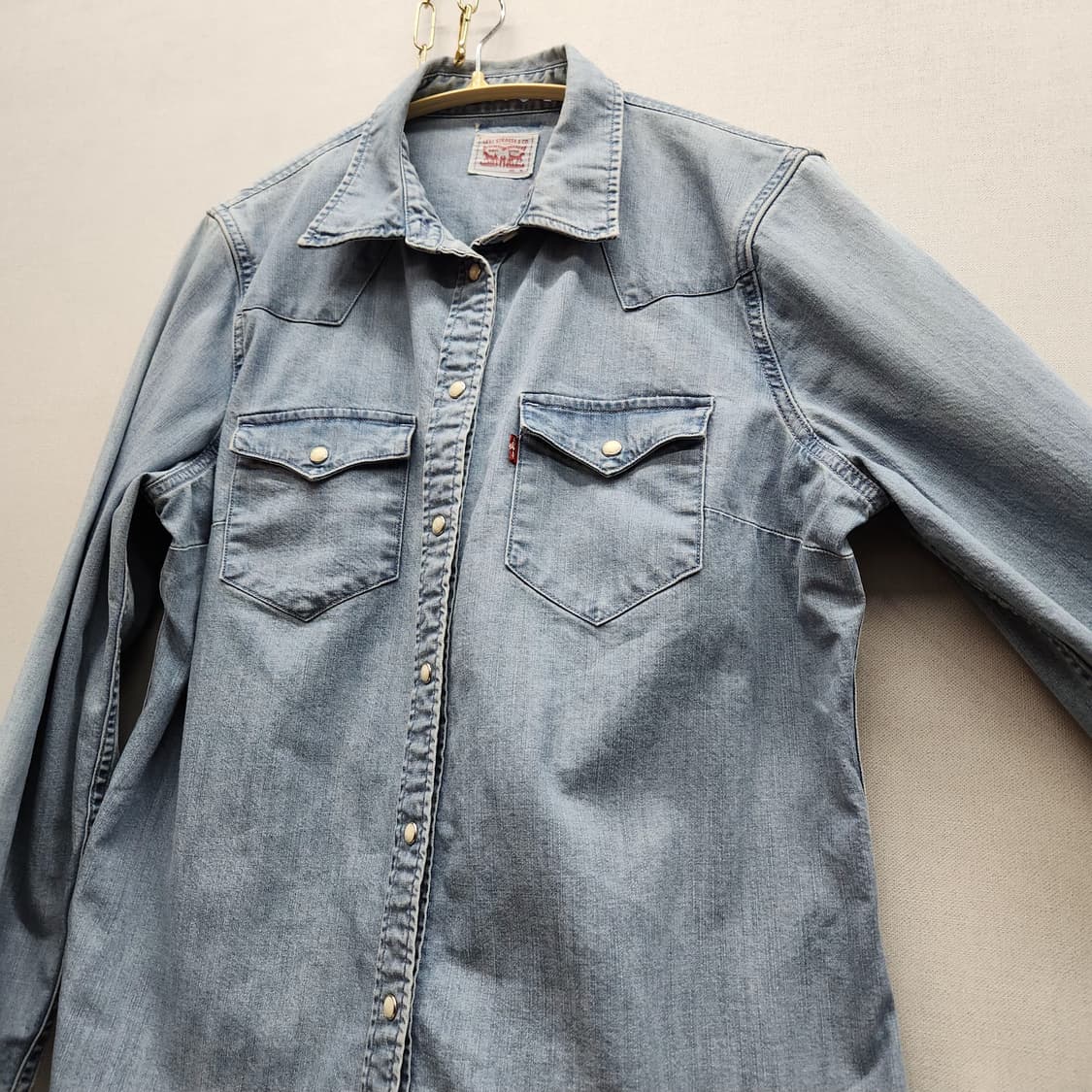 리바이스 웨스턴 워싱 데님 셔츠 M(M) 상품이미지3