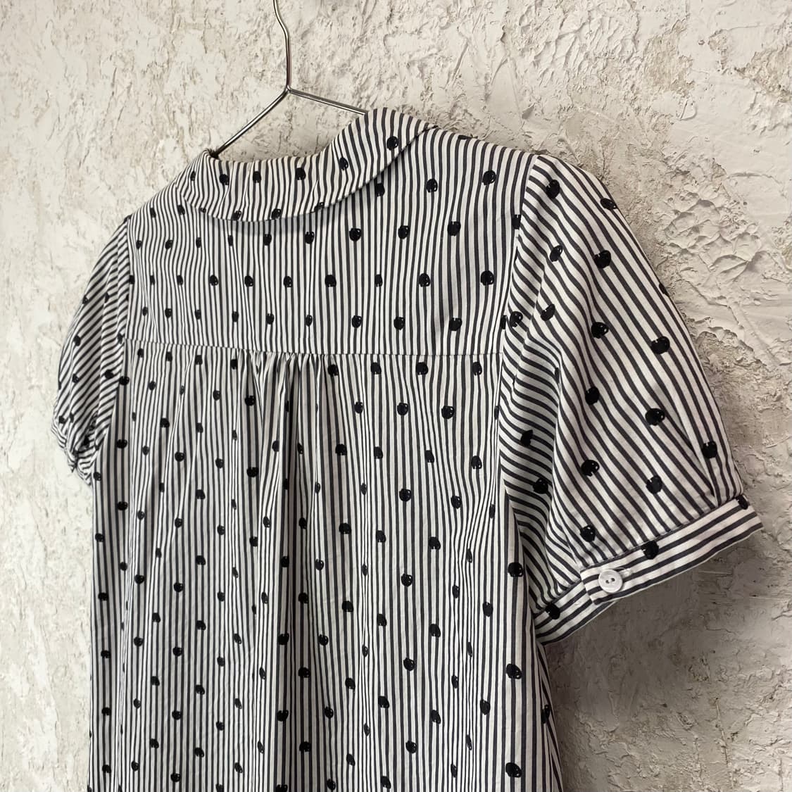 HONORE 두들 도트 스트라이프 반팔 셔츠 상품이미지6