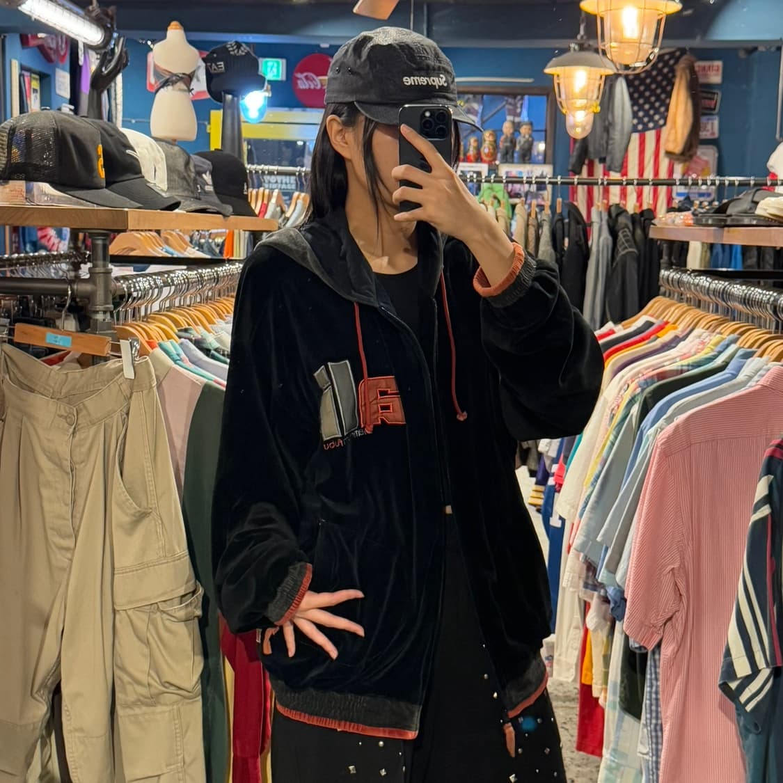 FUBU 푸부 스트링 자수 벨벳 져지 상품이미지2