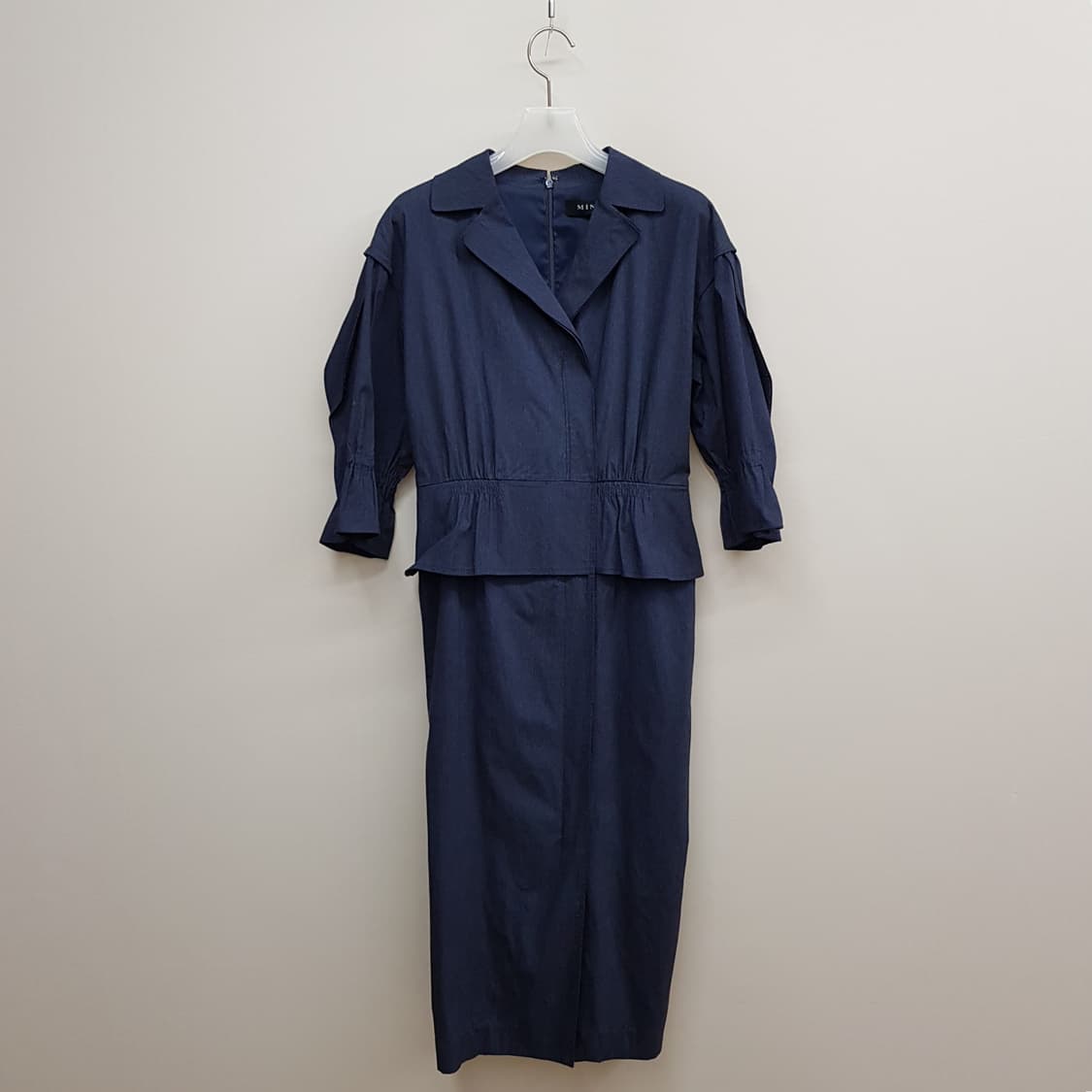 한섬 마인  카라 페플럼 롱 원피스 76-90-155사이즈 상품이미지1