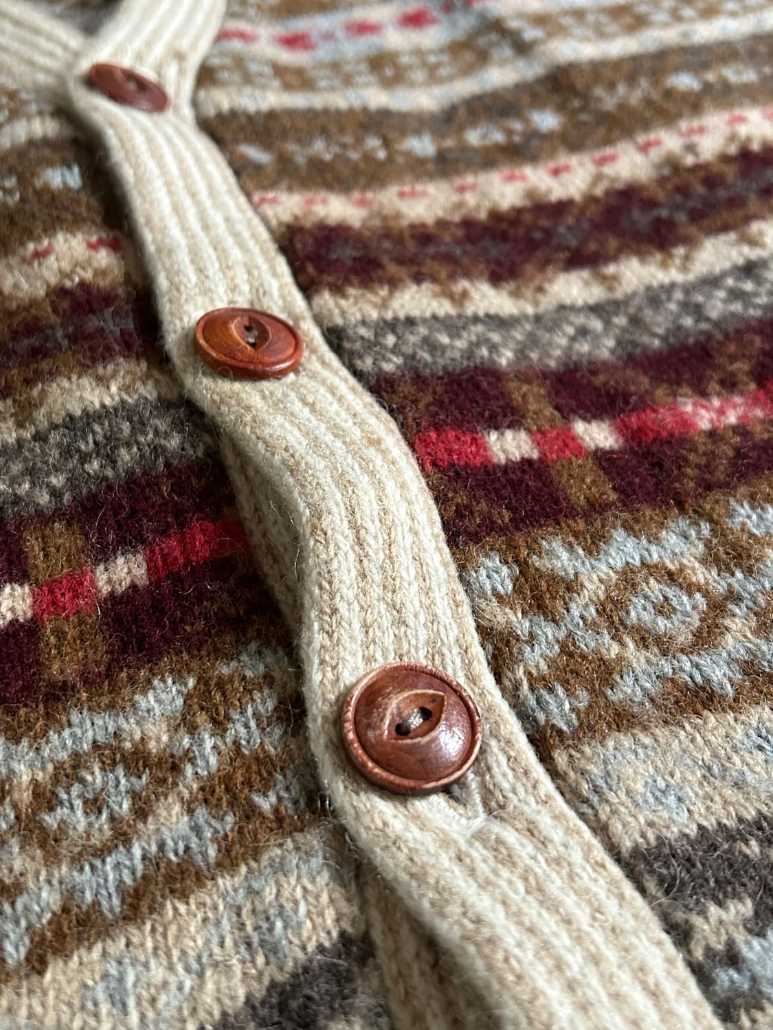 빈티지 페어아일 니트 가디건 베스트 상품이미지8