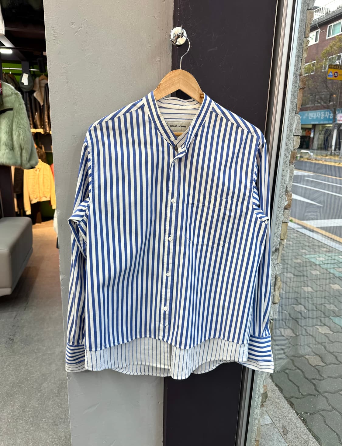 95~100/ 솔리드옴므 레이어링 스트라이프 셔츠 상품이미지2