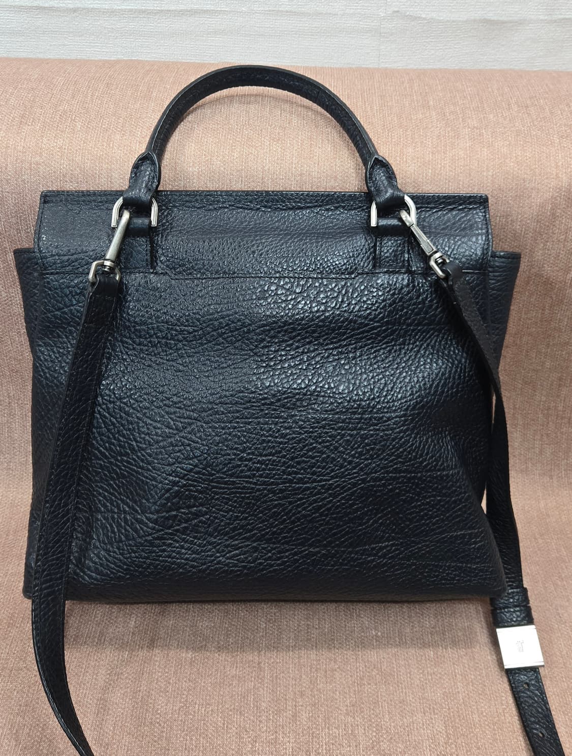 정품 랑방컬렉션 JL 로고 블랙 레더 토트백 / 숄더백 상품이미지2