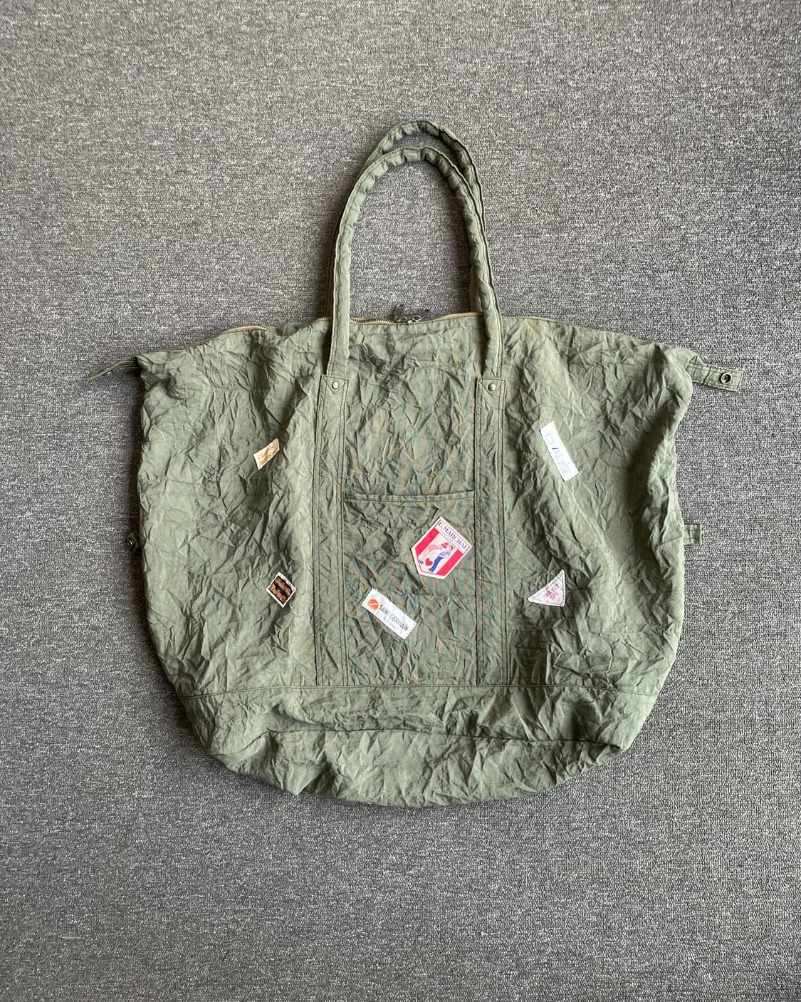 Wrinkle vintage patch tote bag 상품이미지2