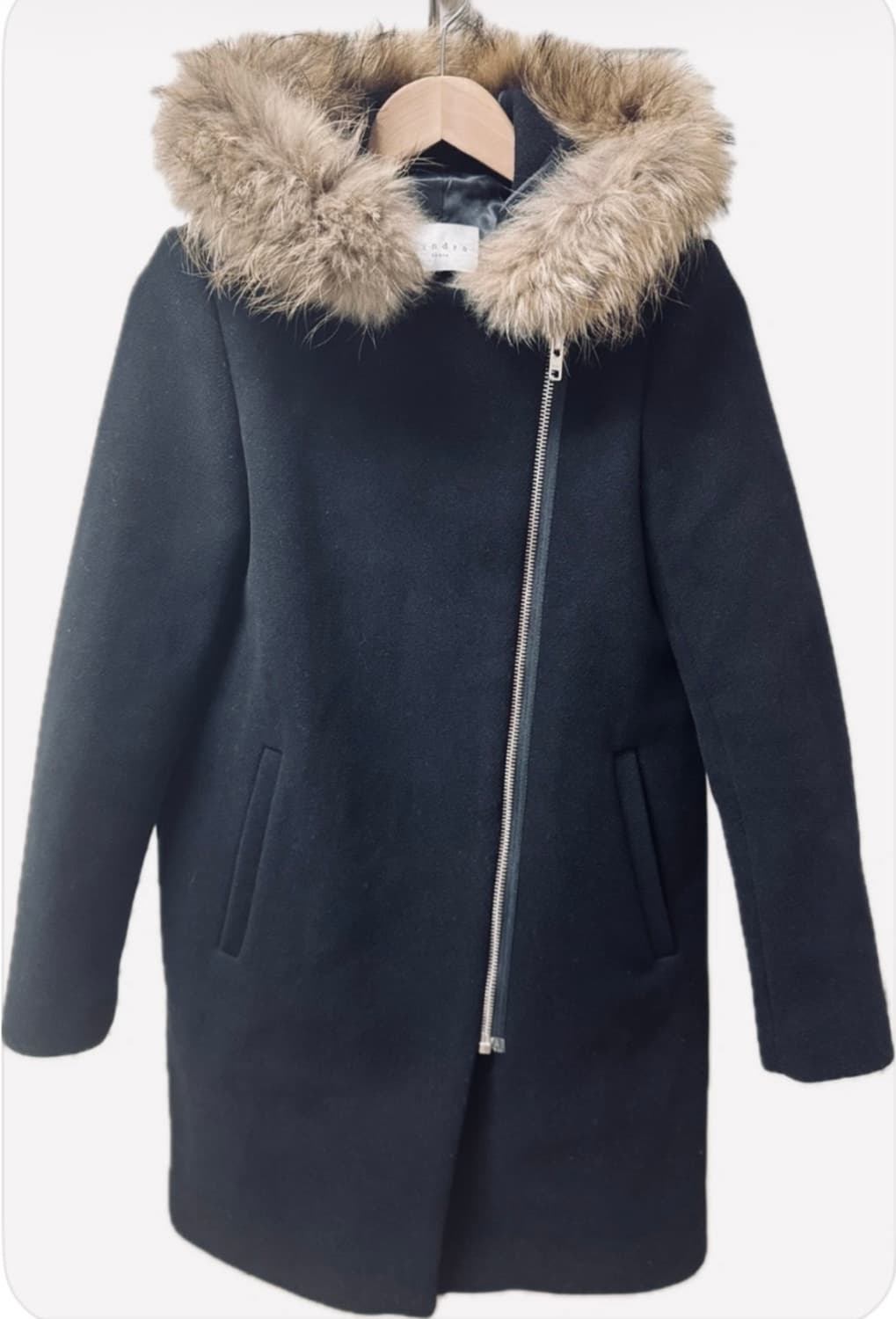 산드로 후드 라쿤퍼 코트 상품이미지3