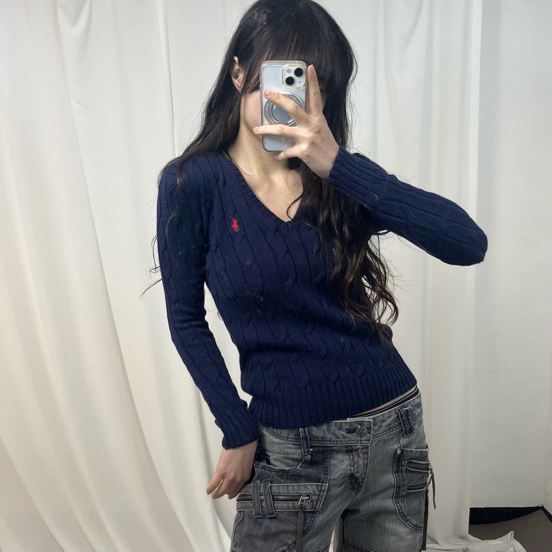 Polo Navy Cable Knit 상품이미지2
