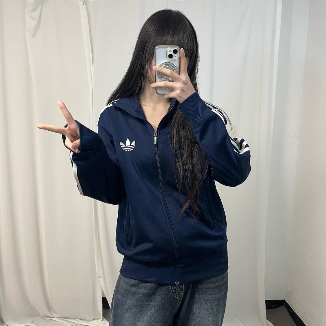 Adidas navy Firebird jersey 상품이미지2