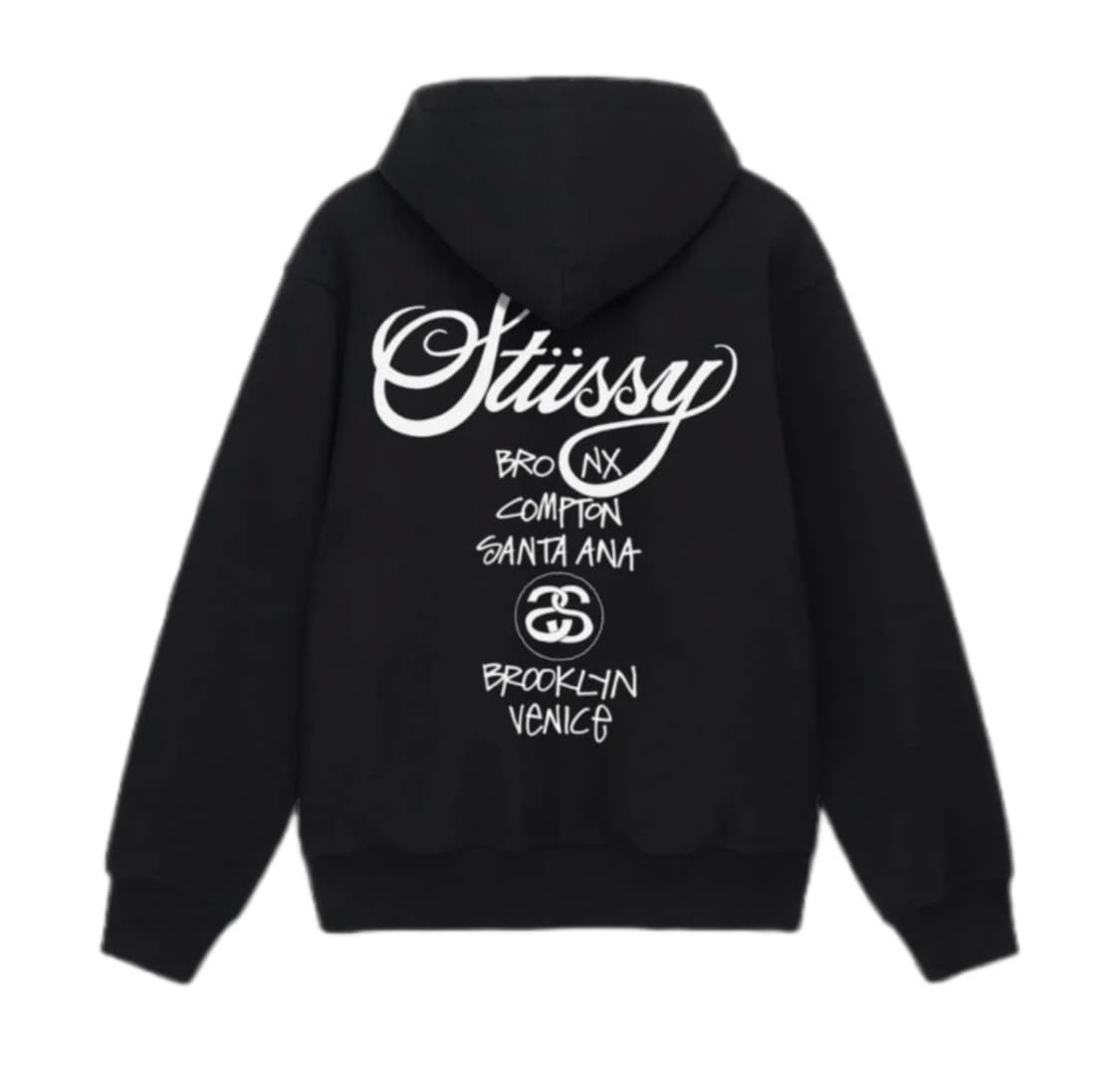 🔥[정품/미개봉]스투시 월드투어 블랙 후드집업🔥 상품이미지1