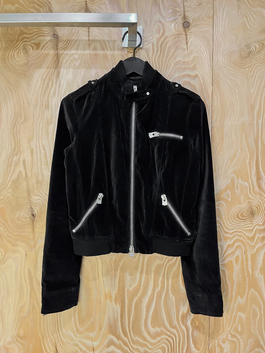 아르마니 익스체인지 벨루어 바이커 집 자켓 상품이미지1