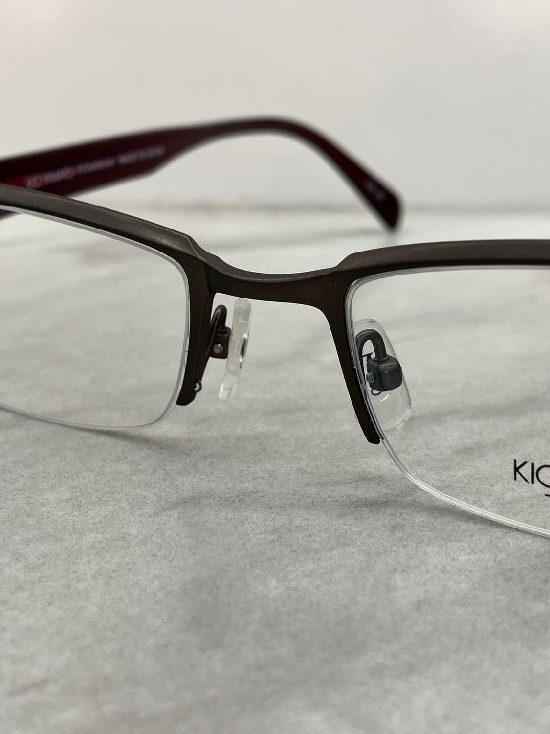 키오 야마토 KIO YAMATO 브론즈 스틸 스퀘어 반무테 안경 상품이미지5