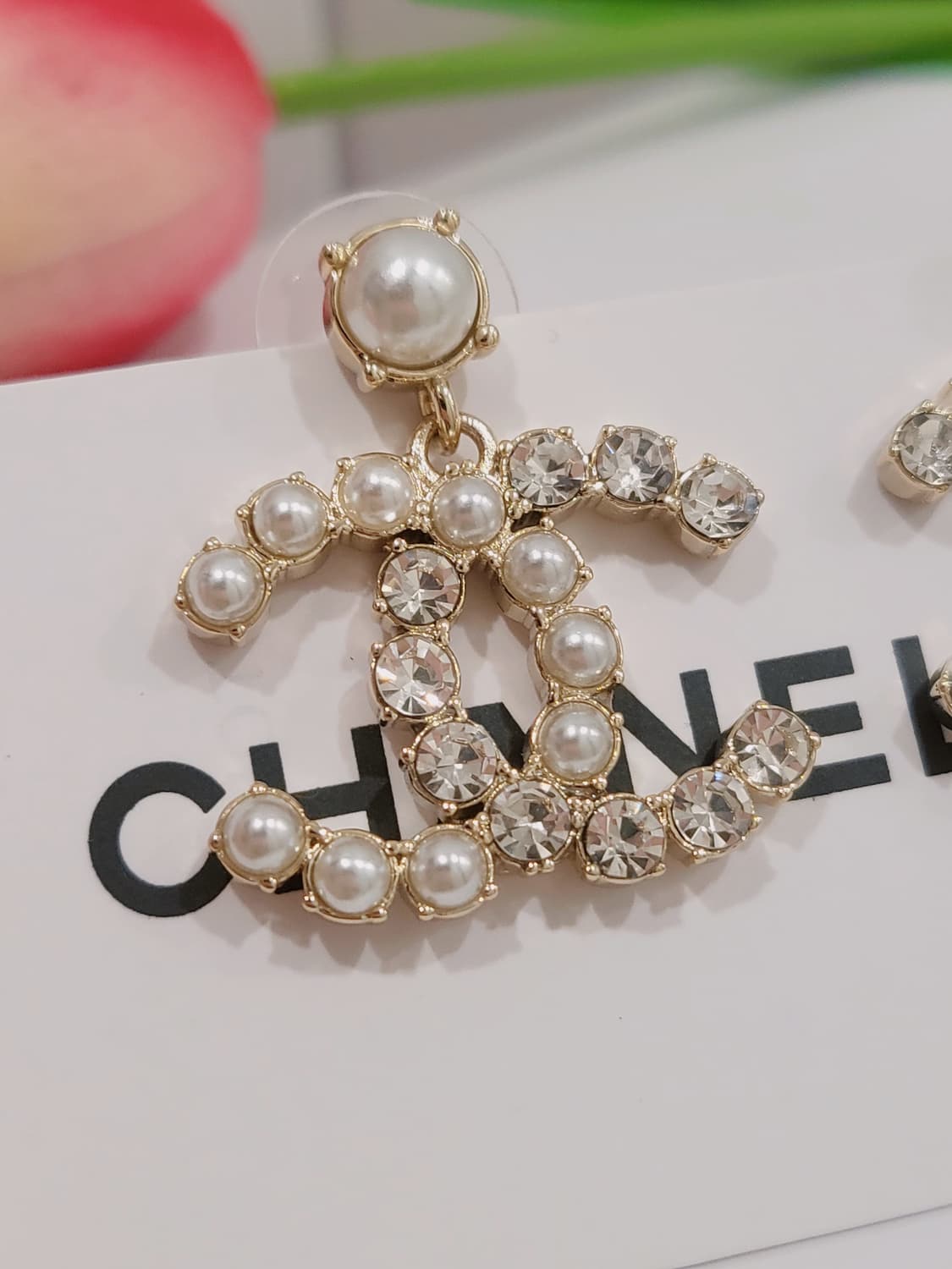 샤넬 진주 크리스탈 귀걸이 업사이클링  상품이미지4