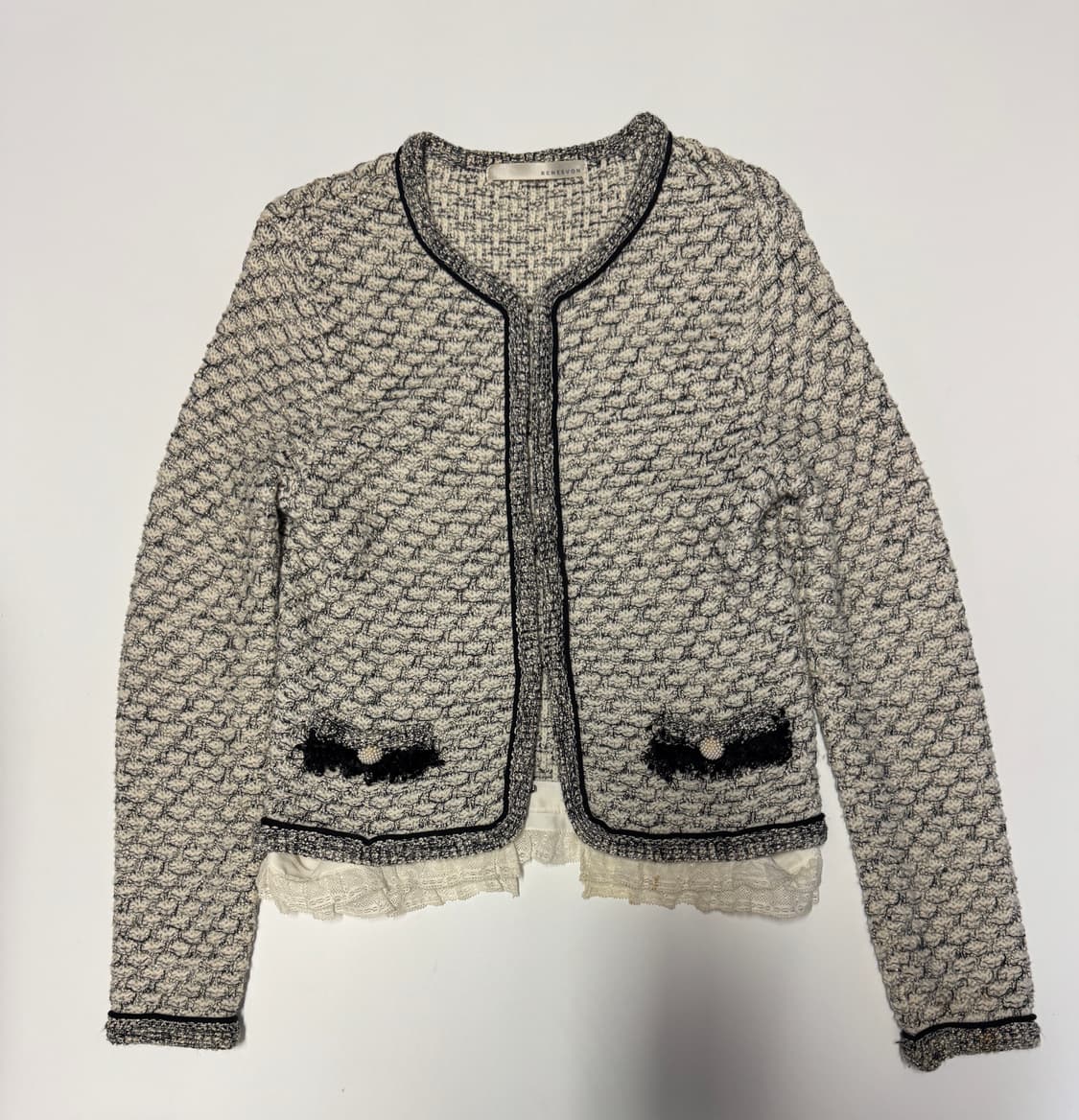 여성 레니본 Reneevon 트위드 크롭 자켓 44 상품이미지1