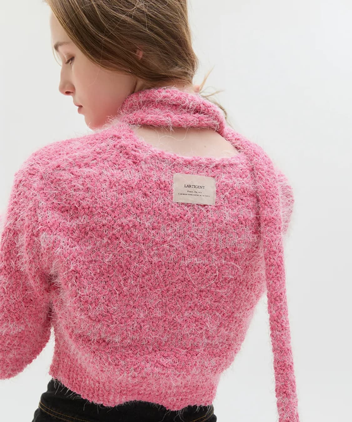 라티젠 팝콘 가디건 머플러 세트 핑크 상품이미지3