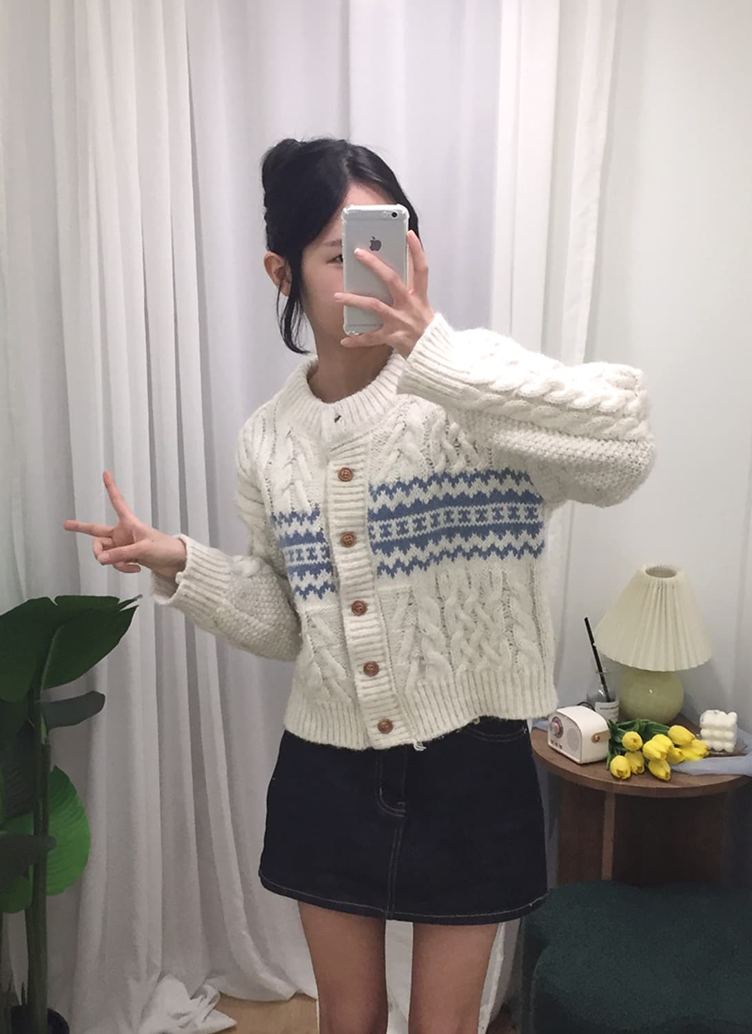 여성 빈티지 노르딕 케이블 니트가디건 95 상품이미지1