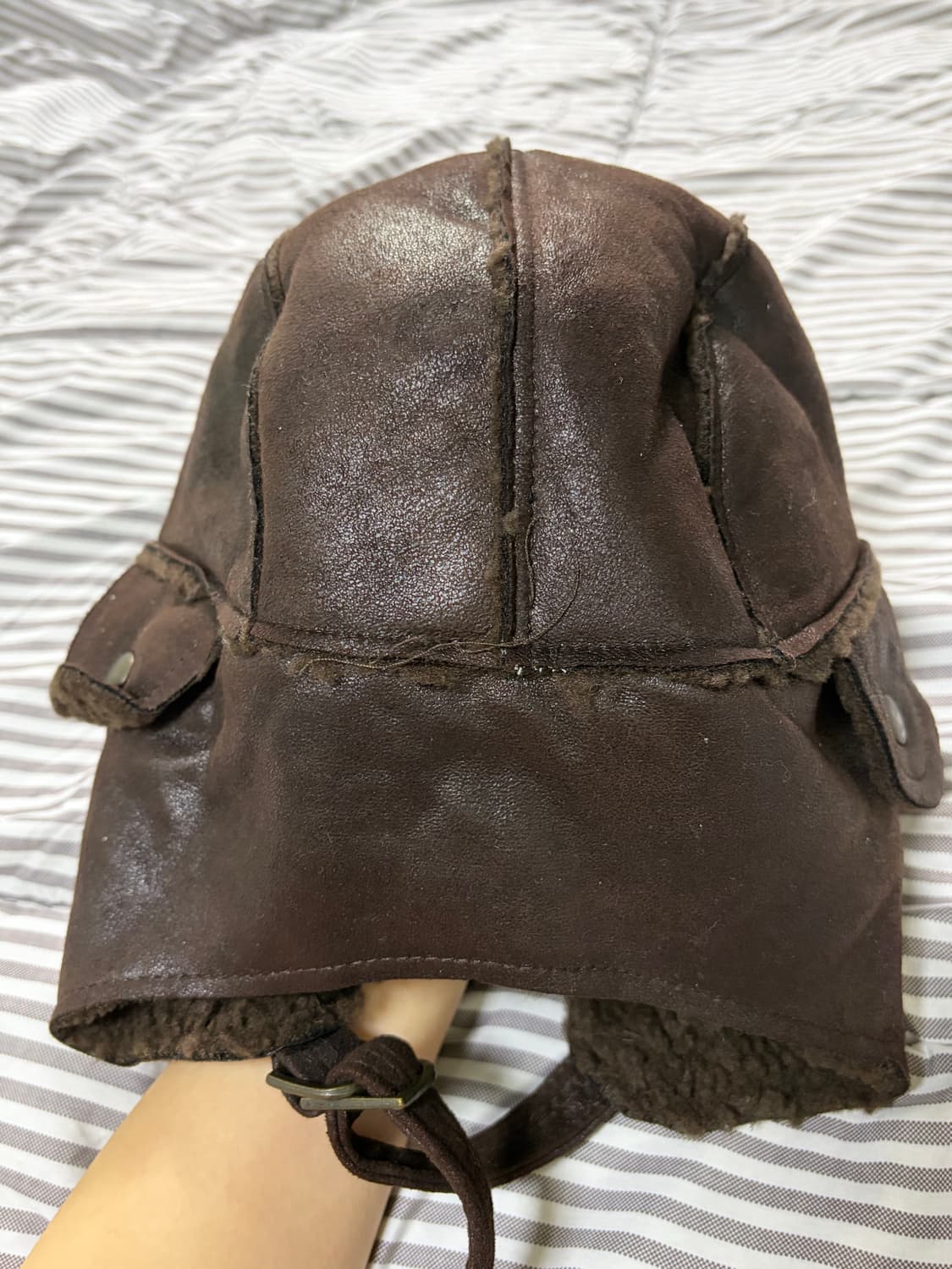 빈티지 트루퍼햇 가죽모자 레더모자 캡 상품이미지3
