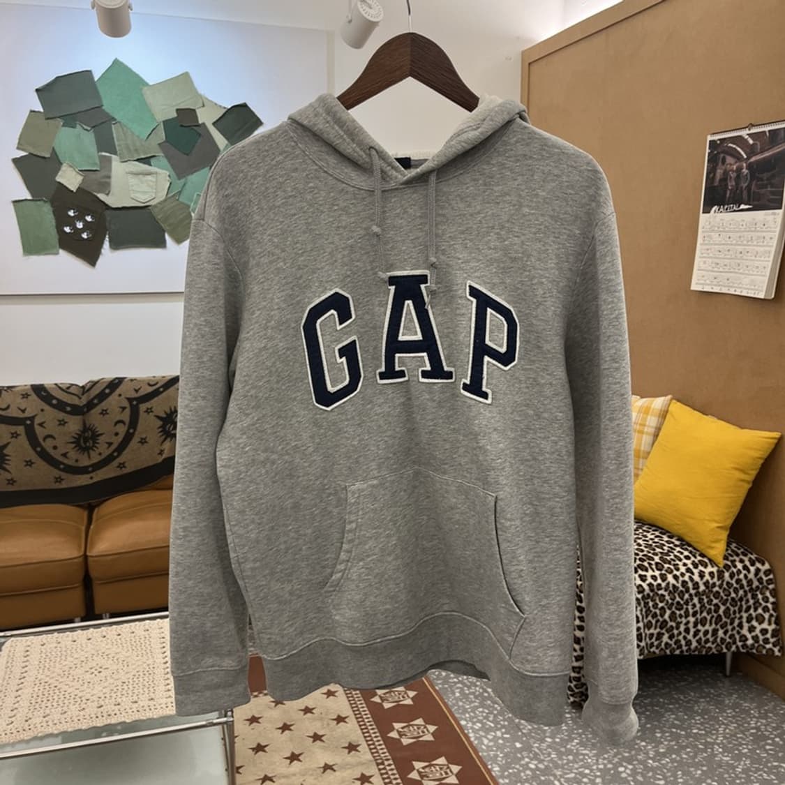 갭 올드스쿨 모던 캐주얼 빈티지 빅로고 후드티 M C10024 상품이미지3