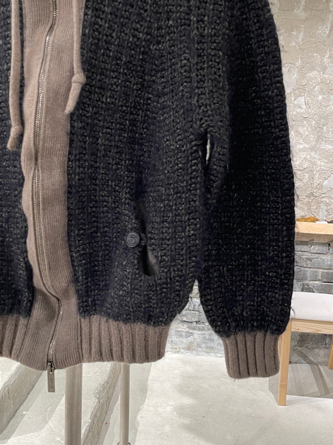 아르마니 꼴레지오니 패널 울 투 웨이 집업 크롭 자켓 상품이미지5