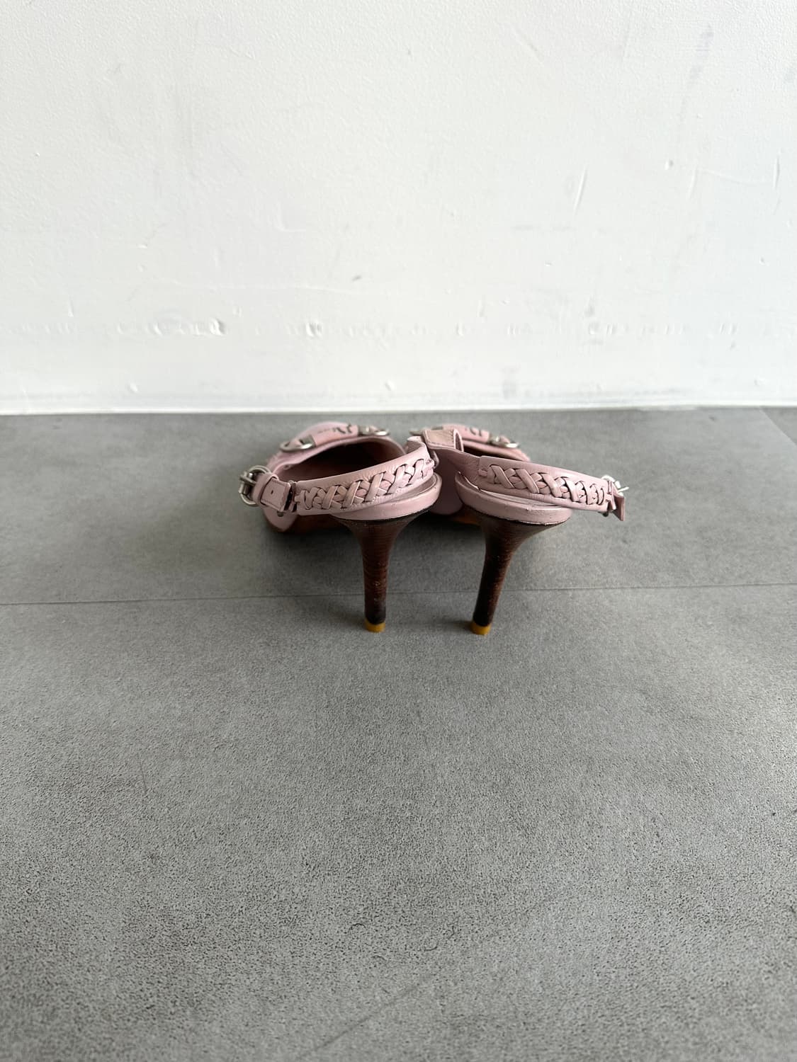 디올 2000s 레이디 디올 베이비핑크 슬링백 힐 상품이미지6