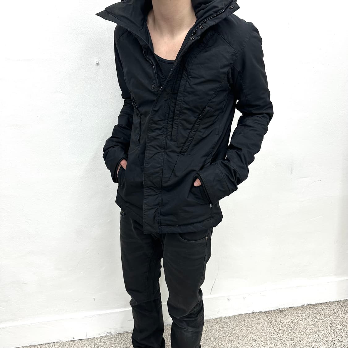 Civilized coated hood curved jacket 상품이미지1