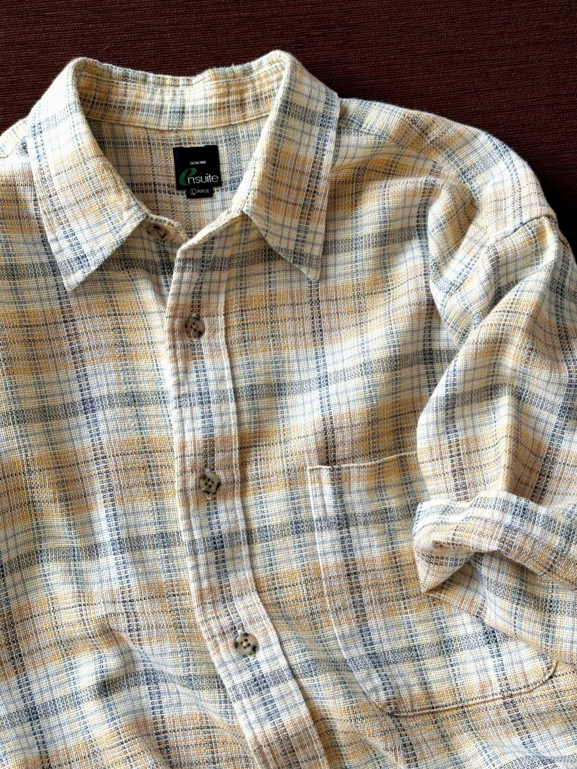 Natural cotton woven fabric H/S shirt 상품이미지1