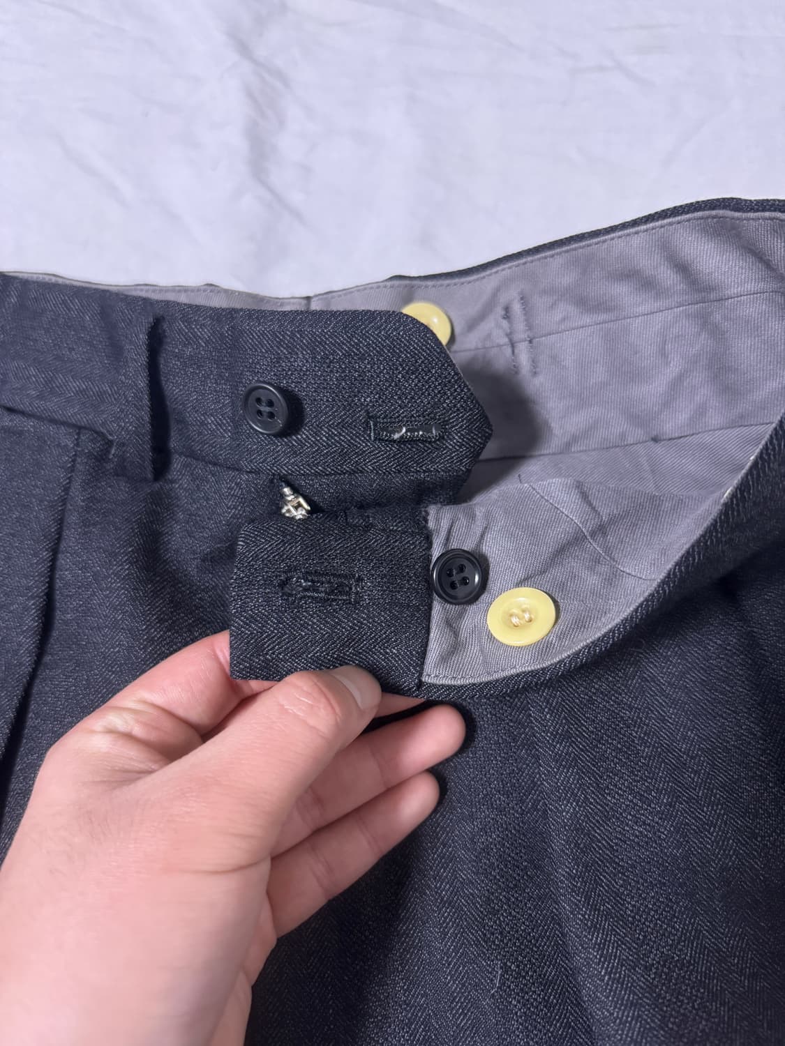 요지야마모토 lq ys for men 헤링본 울 슬랙스 구르카 팬츠 상품이미지6