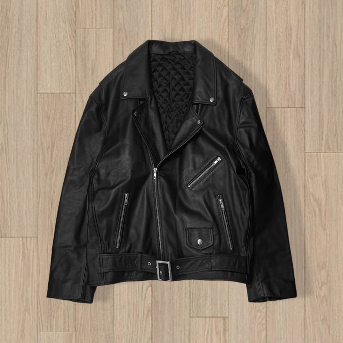 (레어 단종) Willy Chavarria 카프스킨 오버핏 바이커레더자켓 상품이미지4