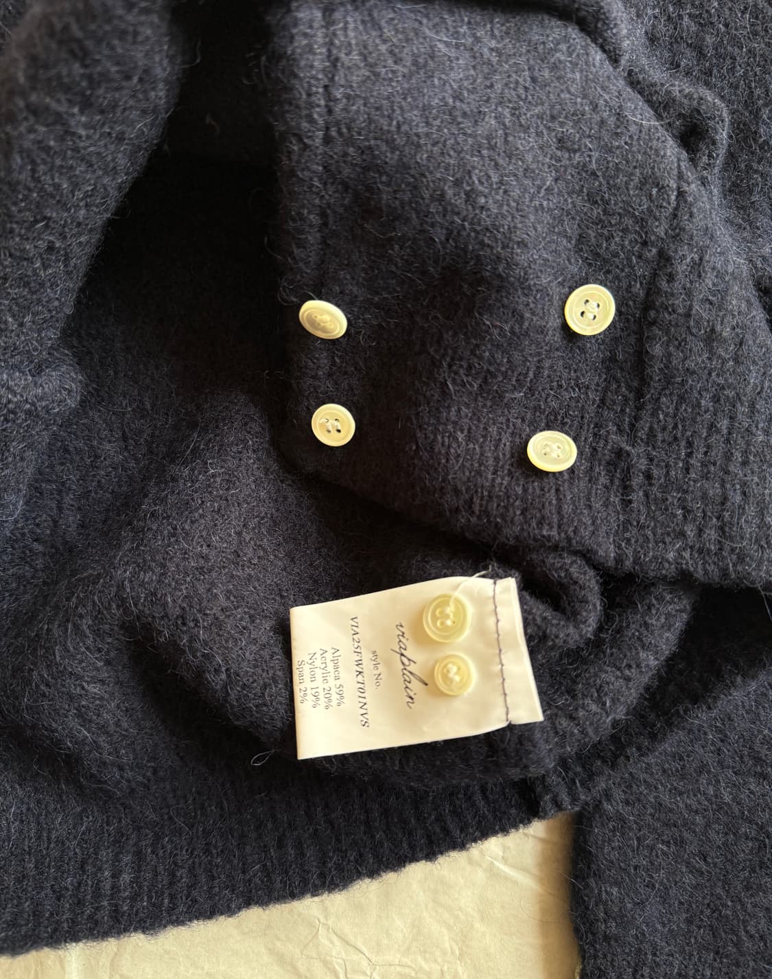 비아플레인 알파카 가디건 스몰 상품이미지5