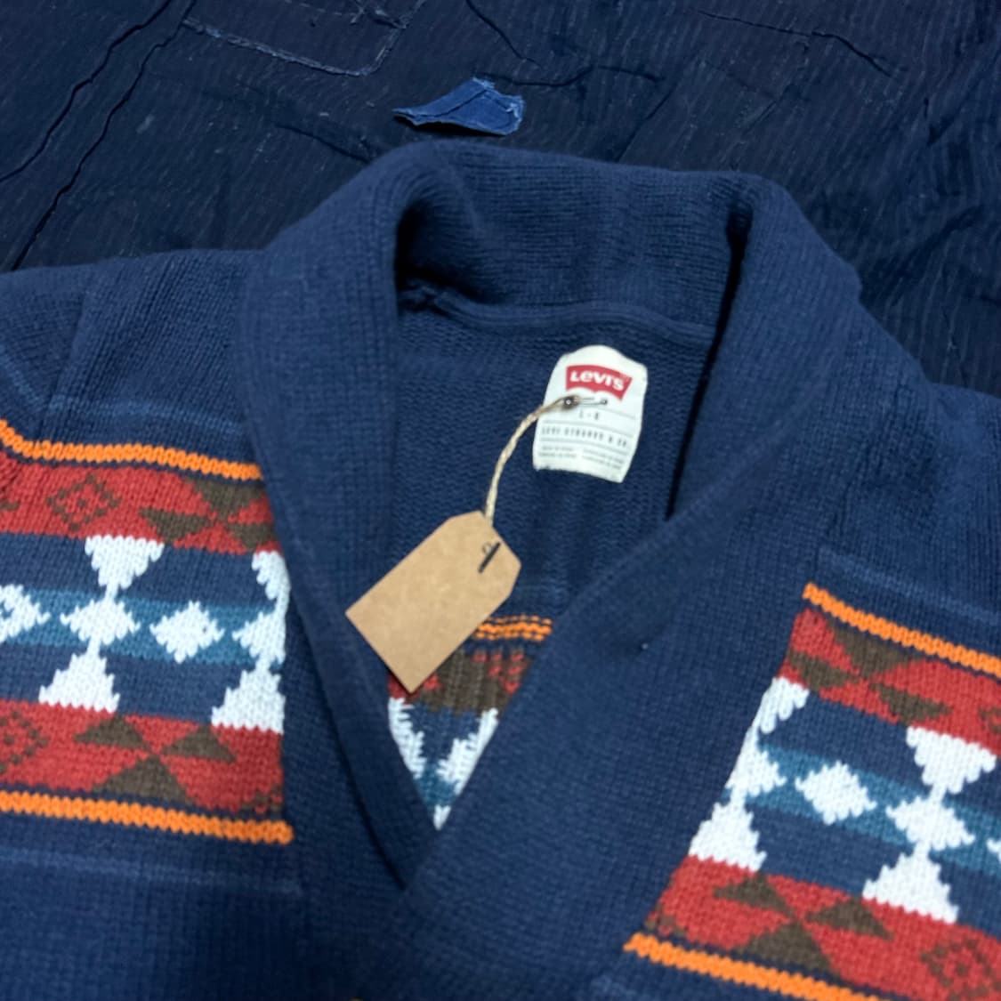 리바이스 노르딕 패턴 더플 숄카라 가디건 L 상품이미지2