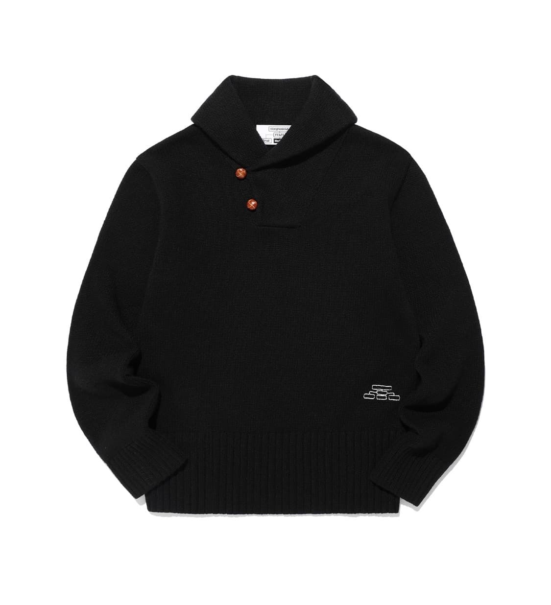 나이스고스트클럽 ffats 스왈 카라 니트 블랙 상품이미지2