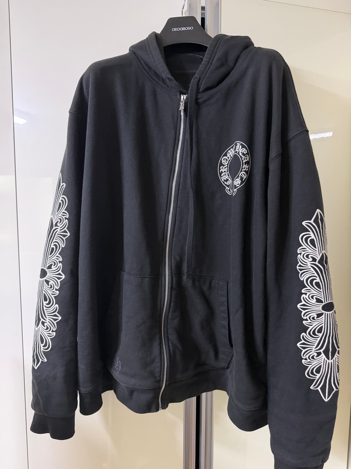 크롬하츠 홀스슈 플로랄 헤비웨이트 집업 후드 블랙 xxl 상품이미지2