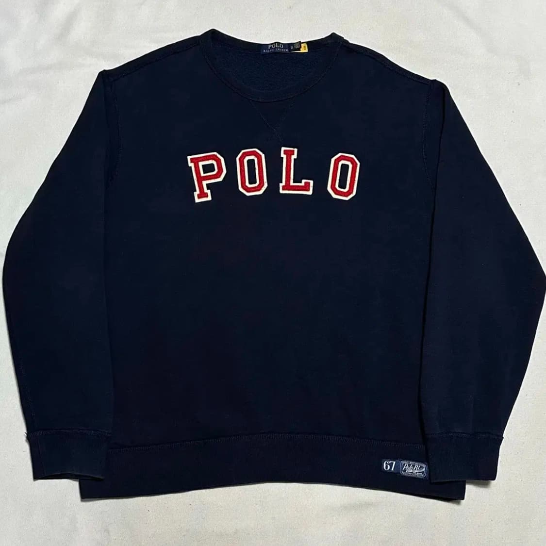 폴로랄프로렌 로고 패치 네이비 기모 맨투맨 상품이미지2