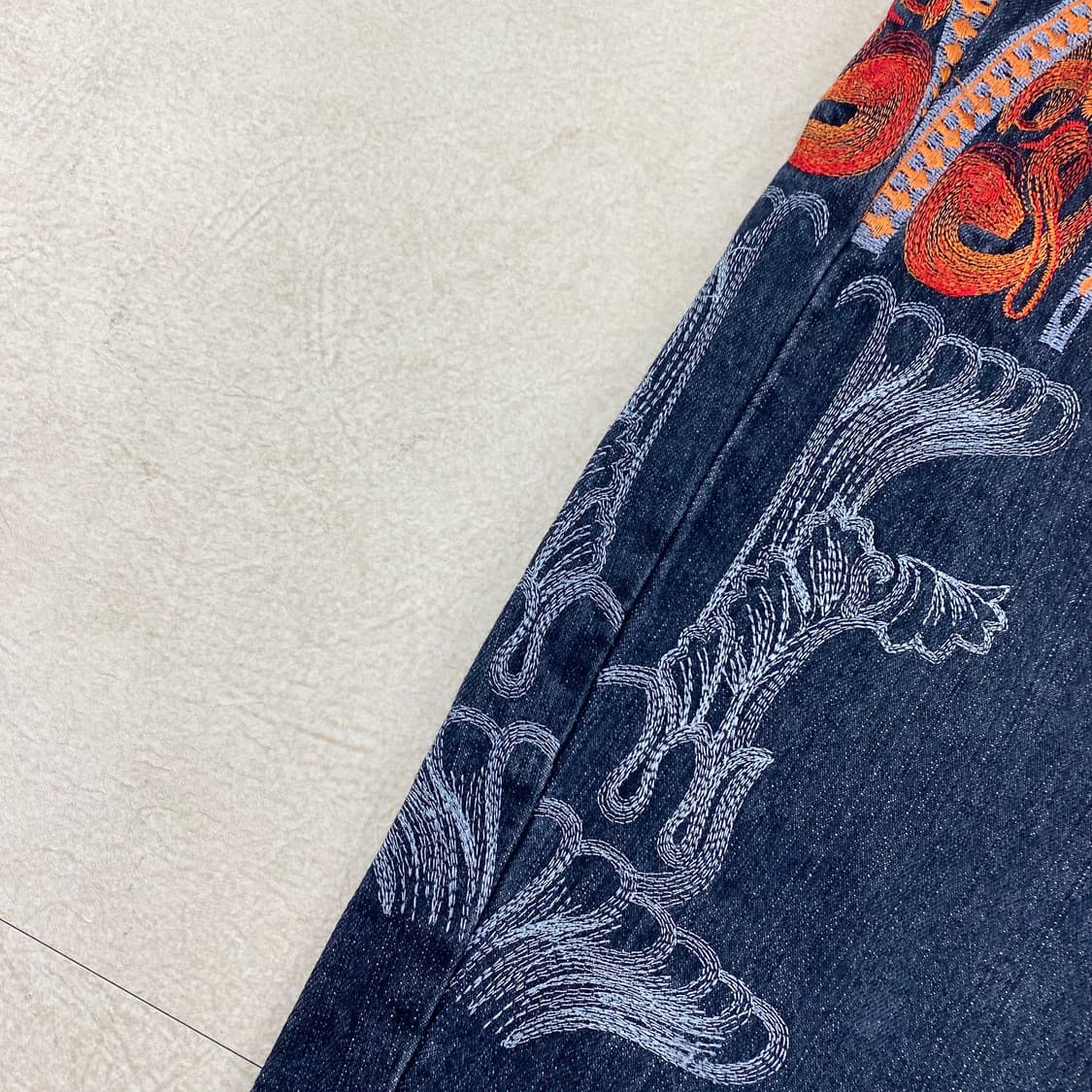  크라운홀더 빈티지 Y2K 풀자수 데님 팬츠(30)  ﻿ 상품이미지4